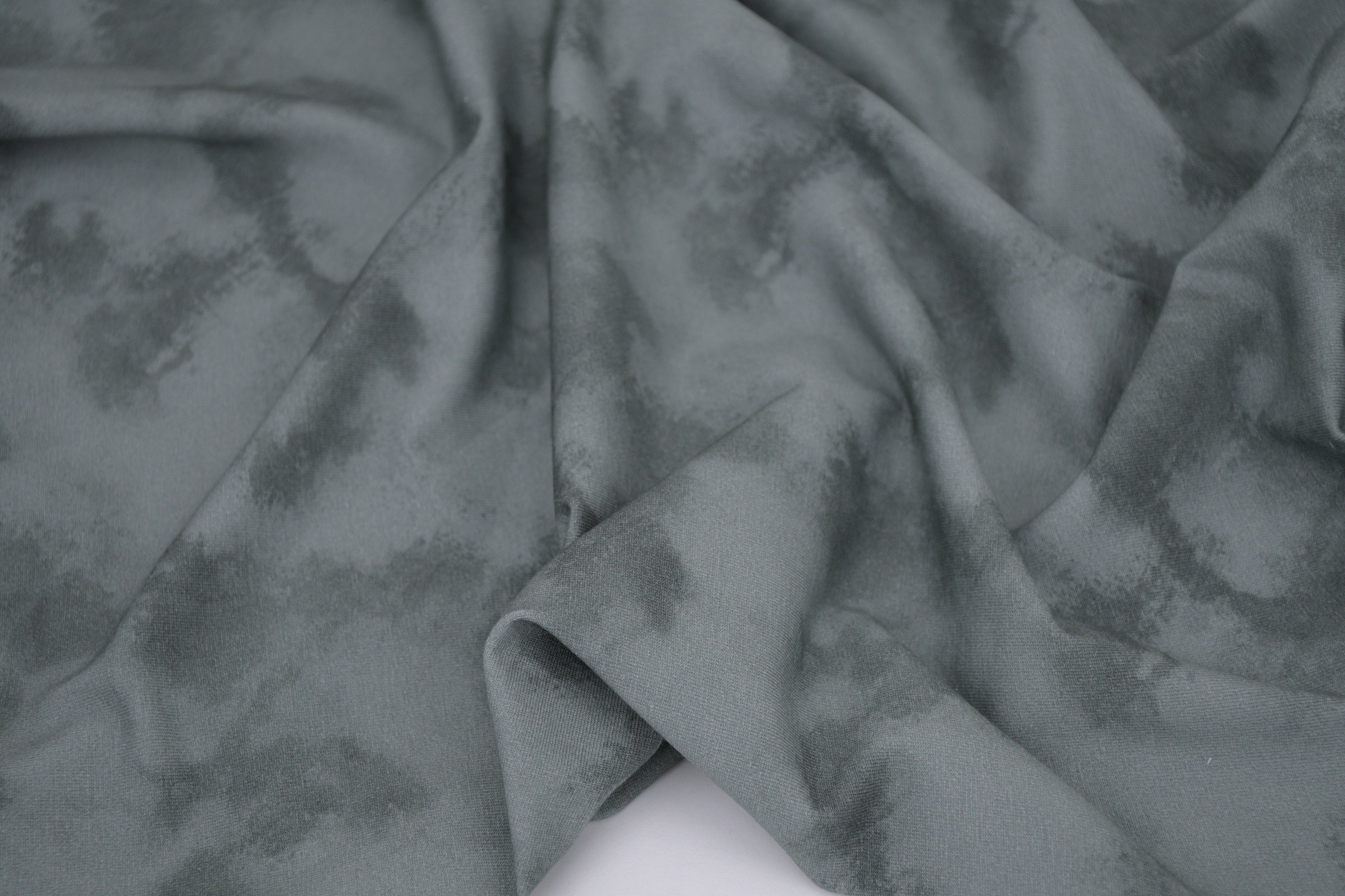 Tie dye Cotton Spandex Knit Jersey Fabric - Sage Green