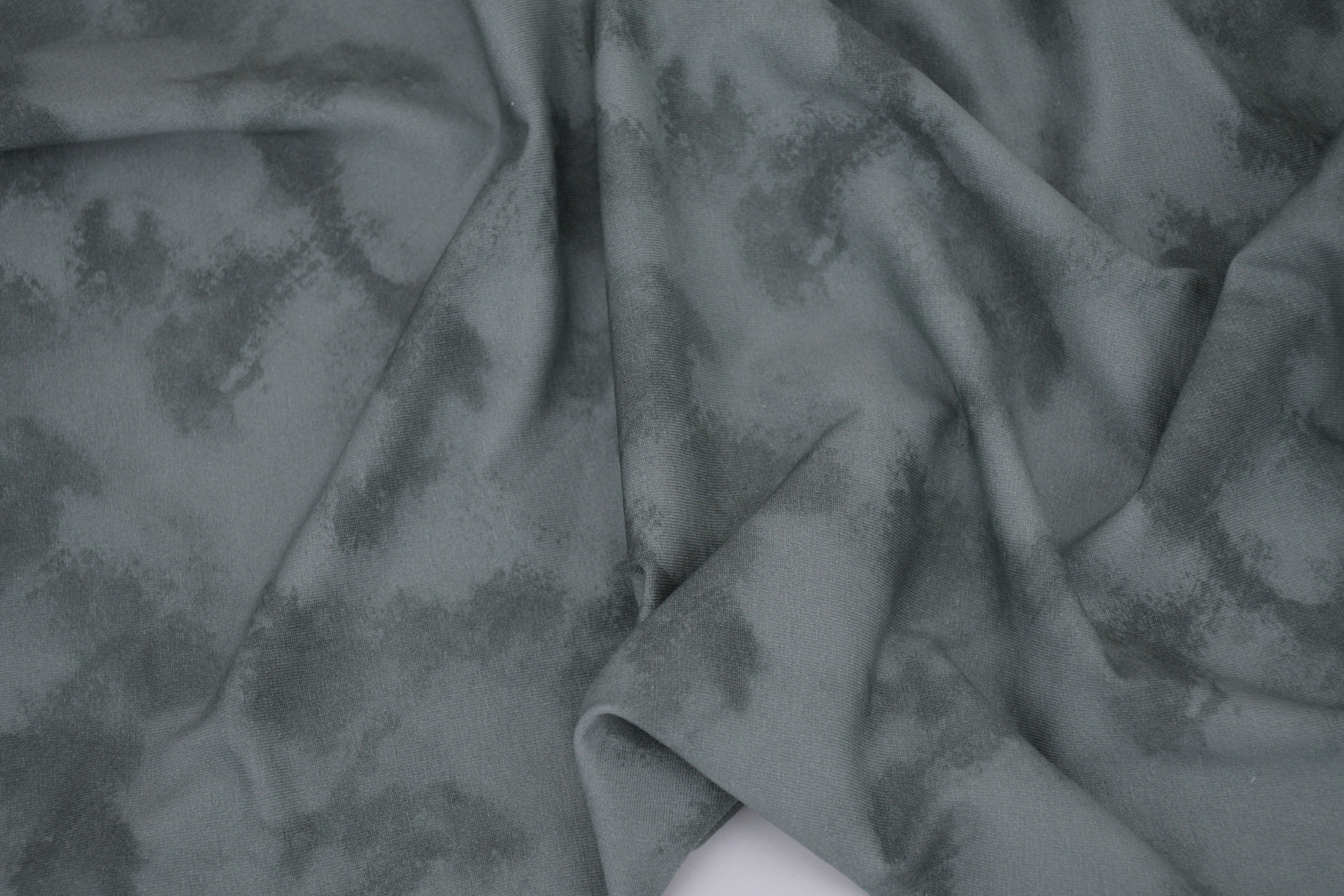Tie dye Cotton Spandex Knit Jersey Fabric - Sage Green