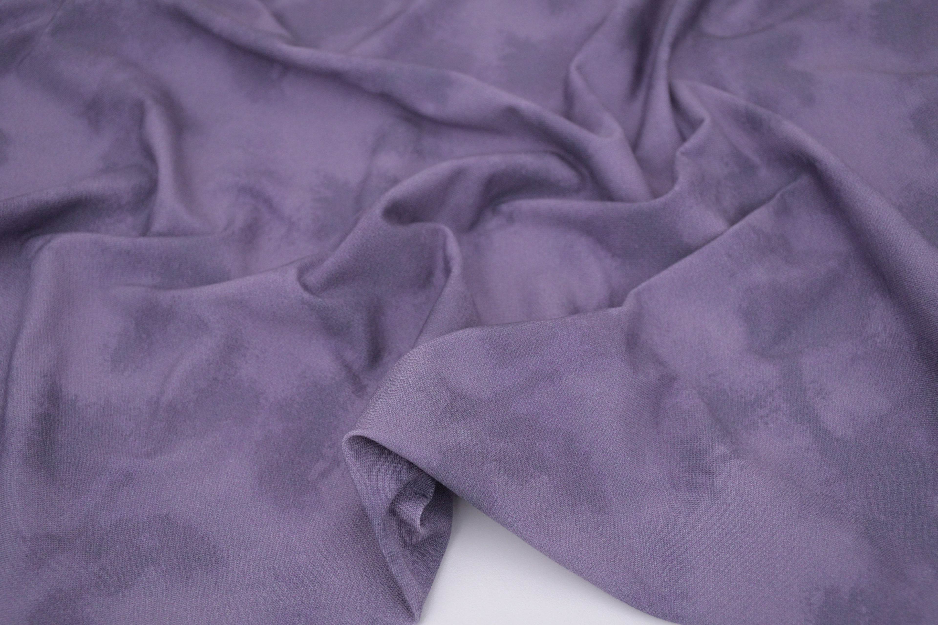Tie dye Cotton Spandex Knit Jersey Fabric - Misty Plum