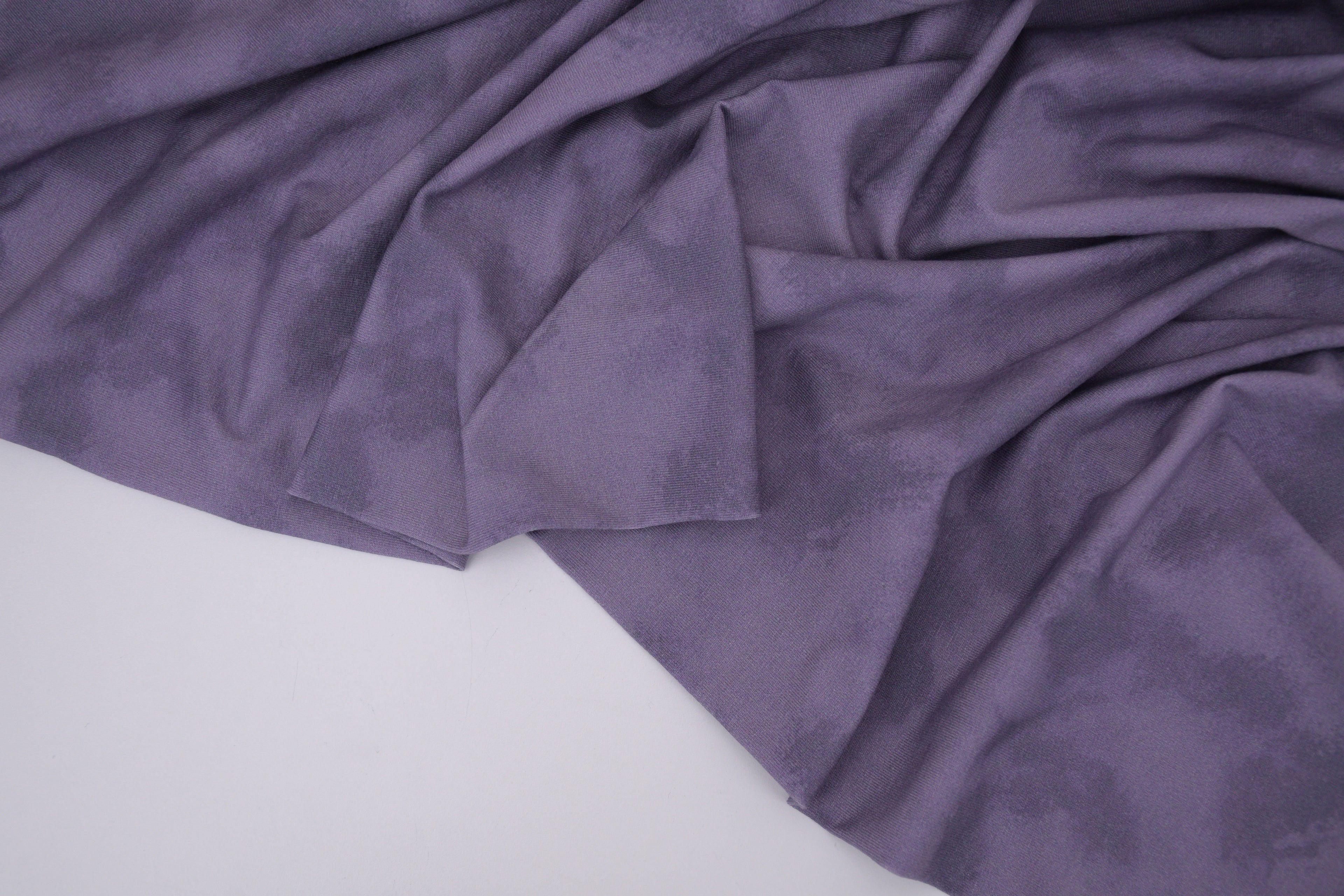 Tie dye Cotton Spandex Knit Jersey Fabric - Misty Plum