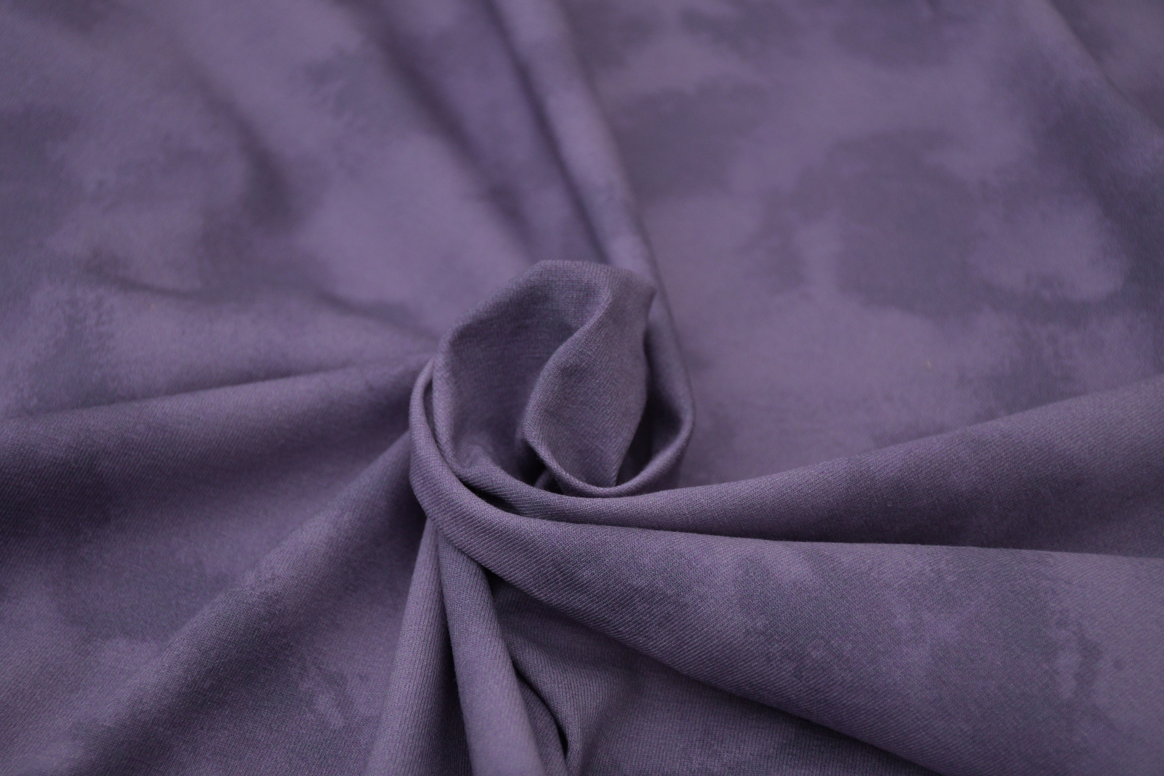 Tie dye Cotton Spandex Knit Jersey Fabric - Misty Plum