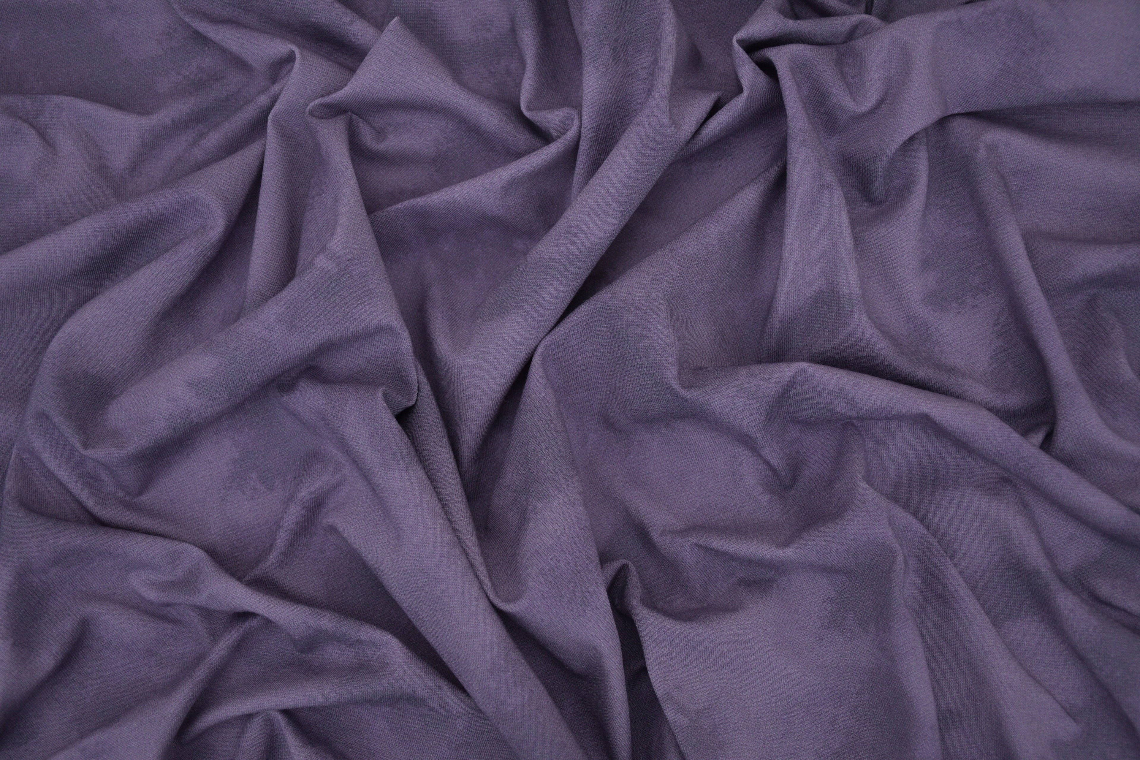 Tie dye Cotton Spandex Knit Jersey Fabric - Misty Plum
