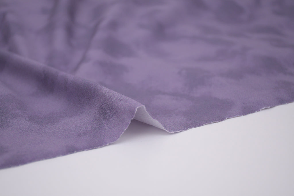 Tie dye Cotton Spandex Knit Jersey Fabric - Misty Plum