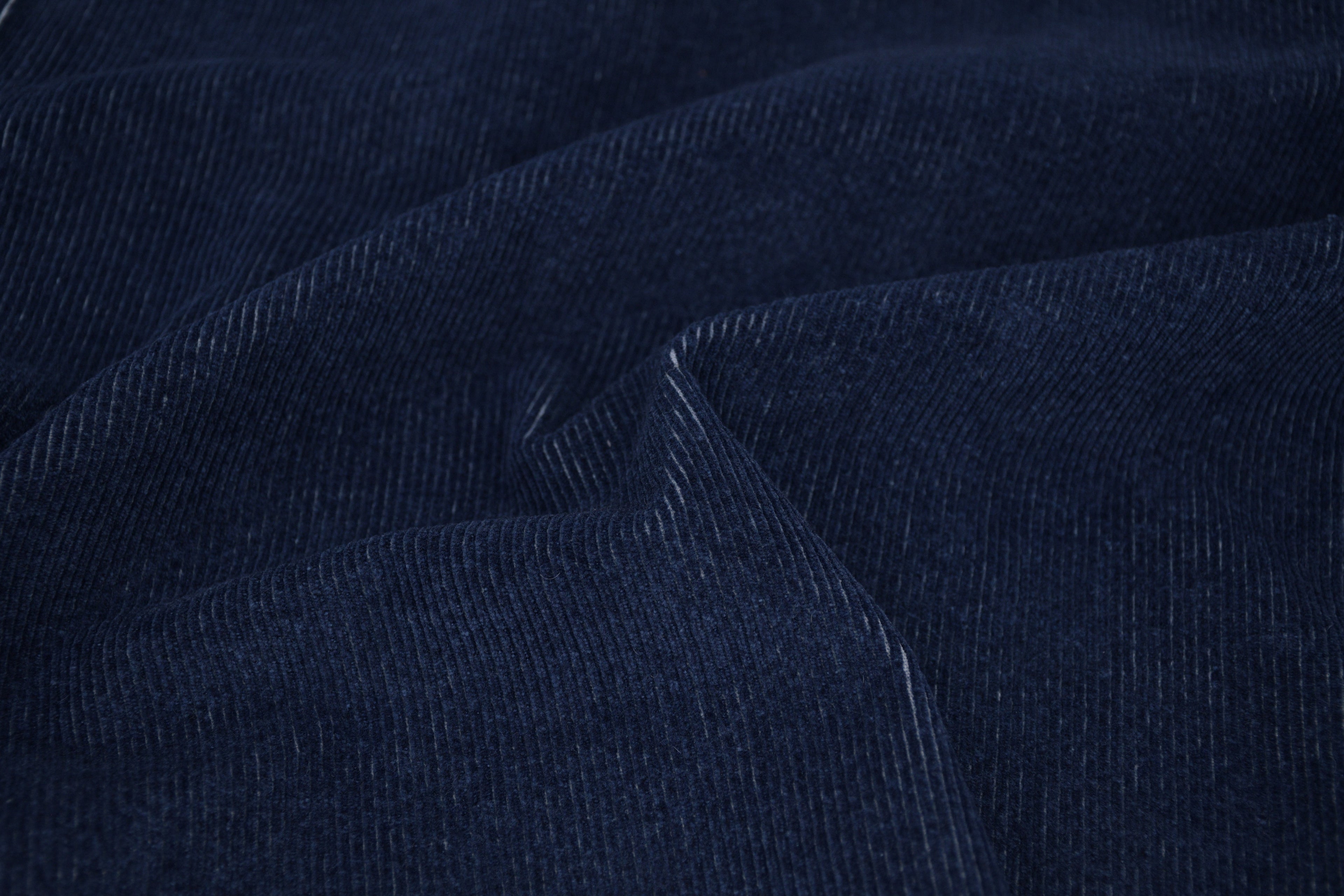 12 Wale Denim Corduroy Stretch  Fabric - Deep Indigo