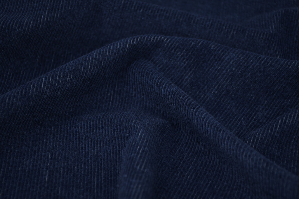 12 Wale Denim Corduroy Stretch  Fabric - Deep Indigo