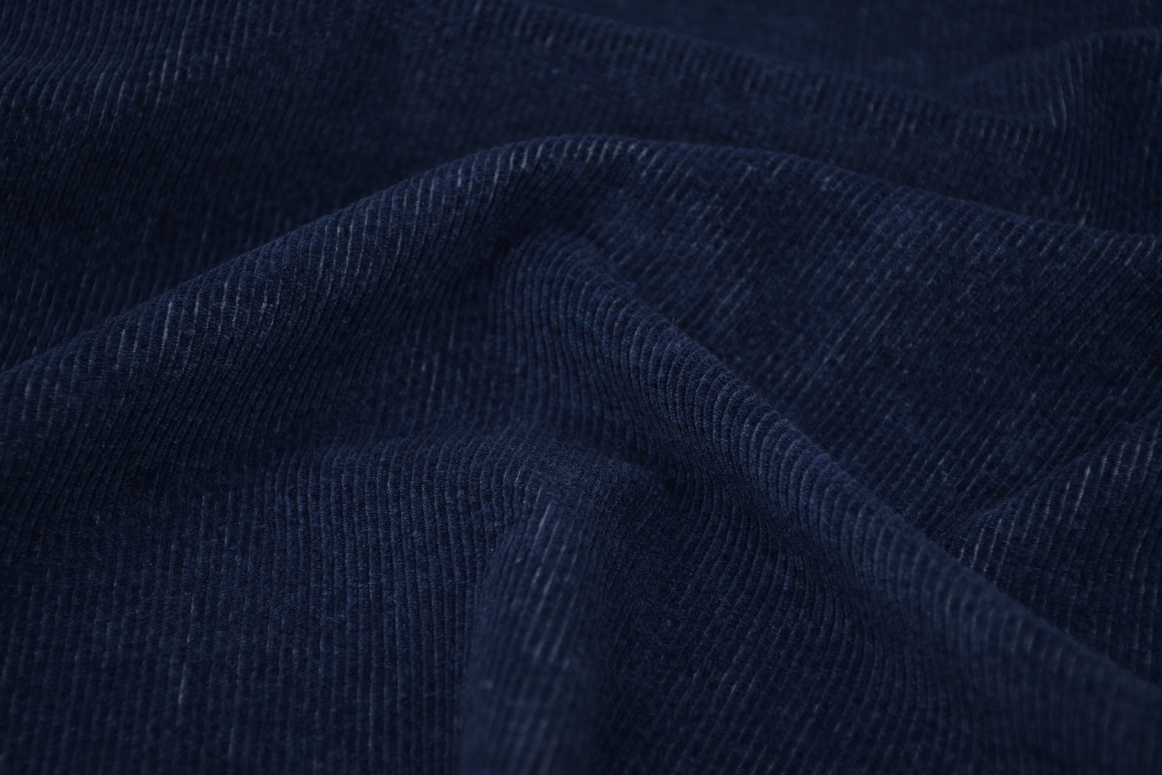 12 Wale Denim Corduroy Stretch  Fabric - Deep Indigo