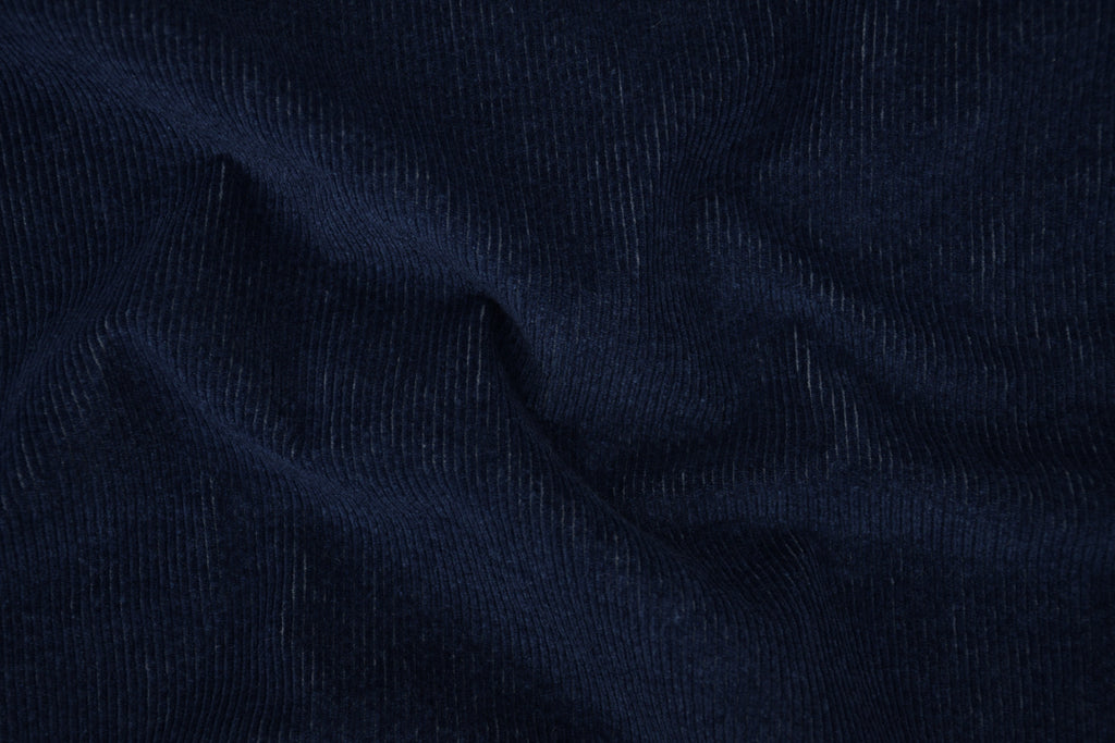 12 Wale Denim Corduroy Stretch  Fabric - Deep Indigo