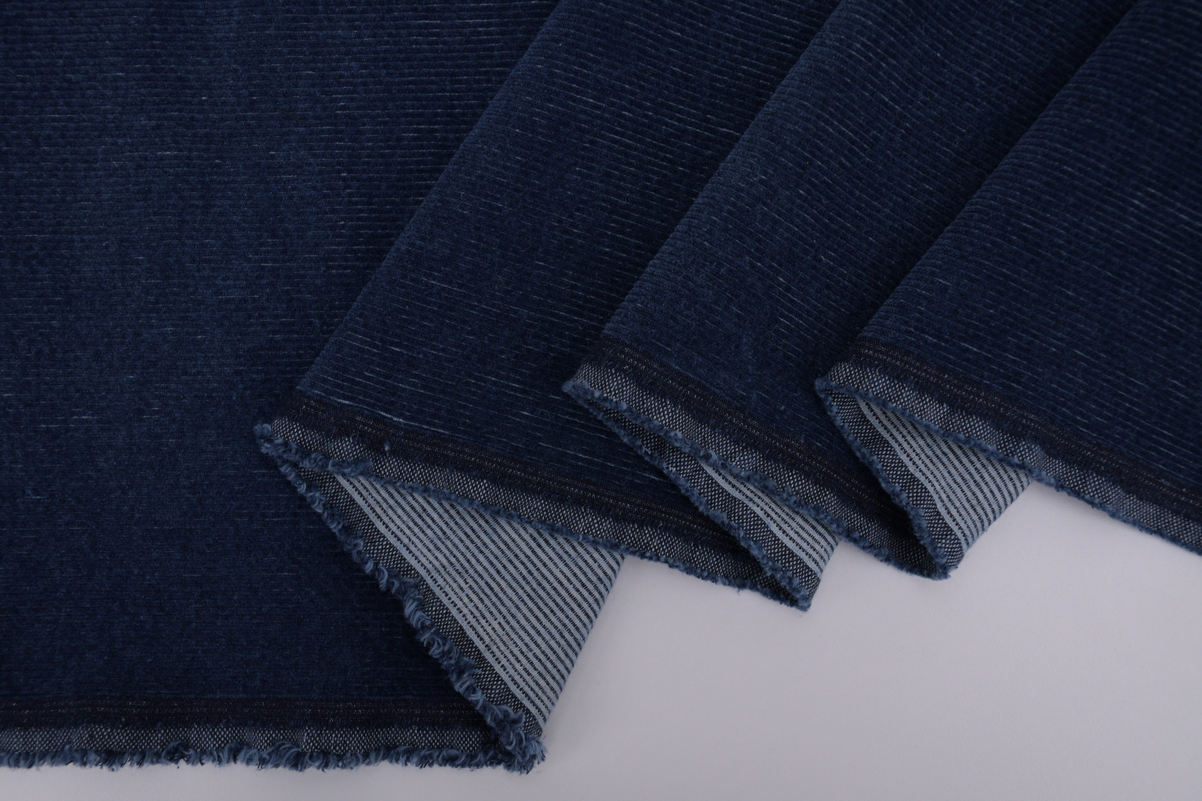 12 Wale Denim Corduroy Stretch  Fabric - Deep Indigo