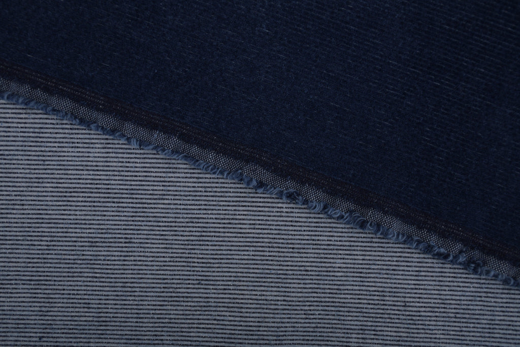 12 Wale Denim Corduroy Stretch  Fabric - Deep Indigo