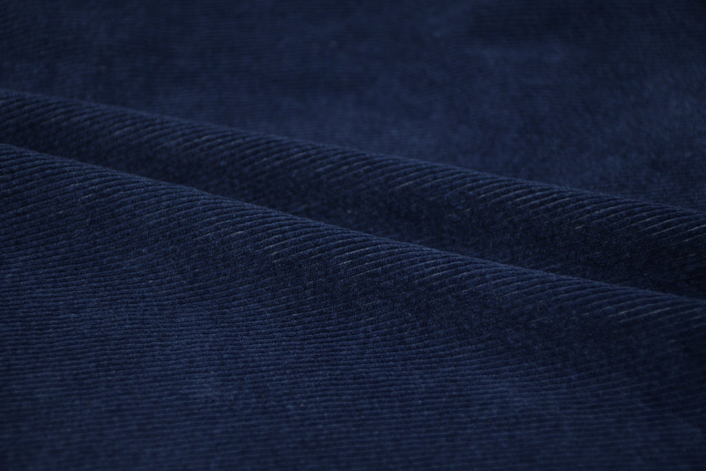 12 Wale Denim Corduroy Stretch  Fabric - Deep Indigo