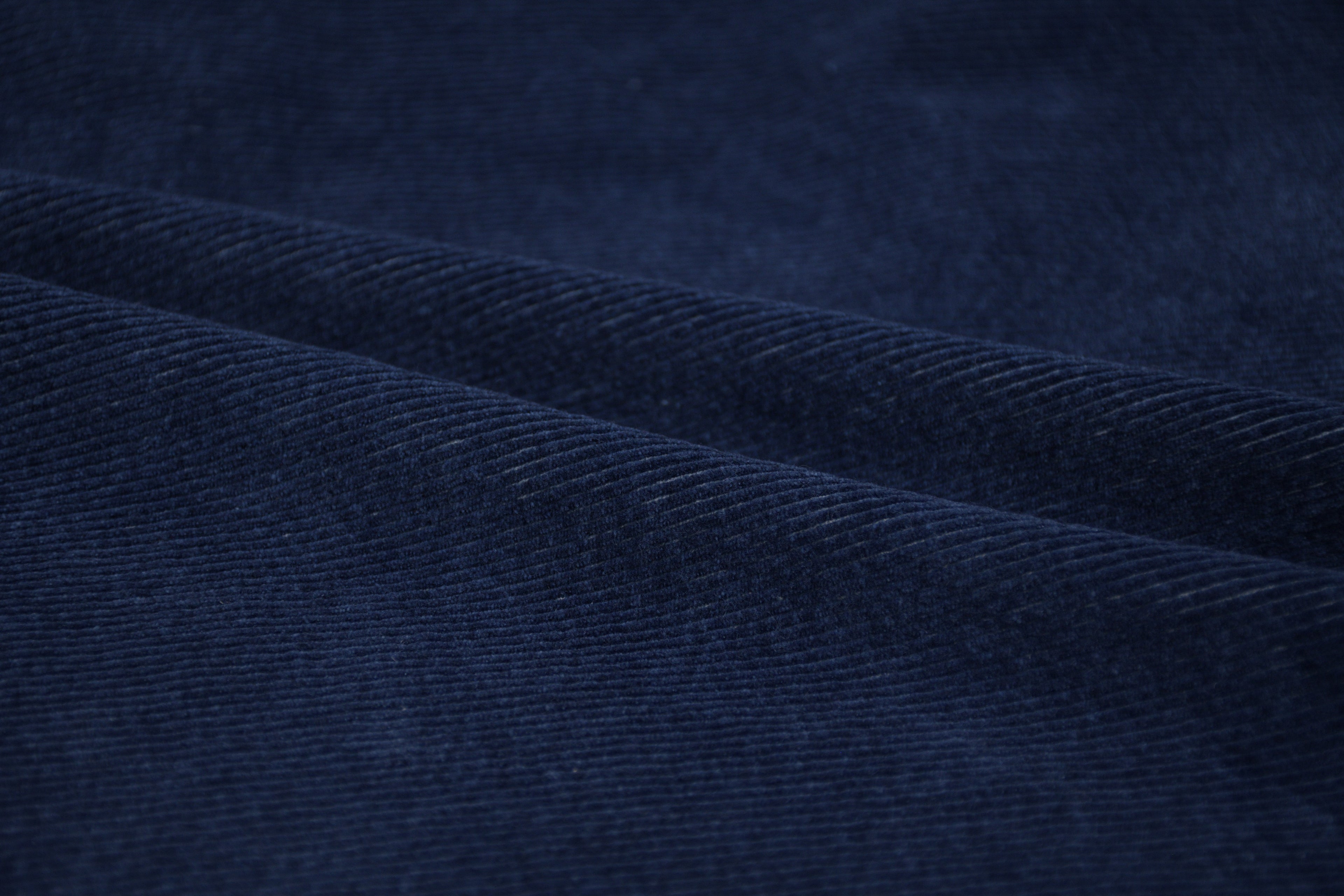 12 Wale Denim Corduroy Stretch  Fabric - Deep Indigo