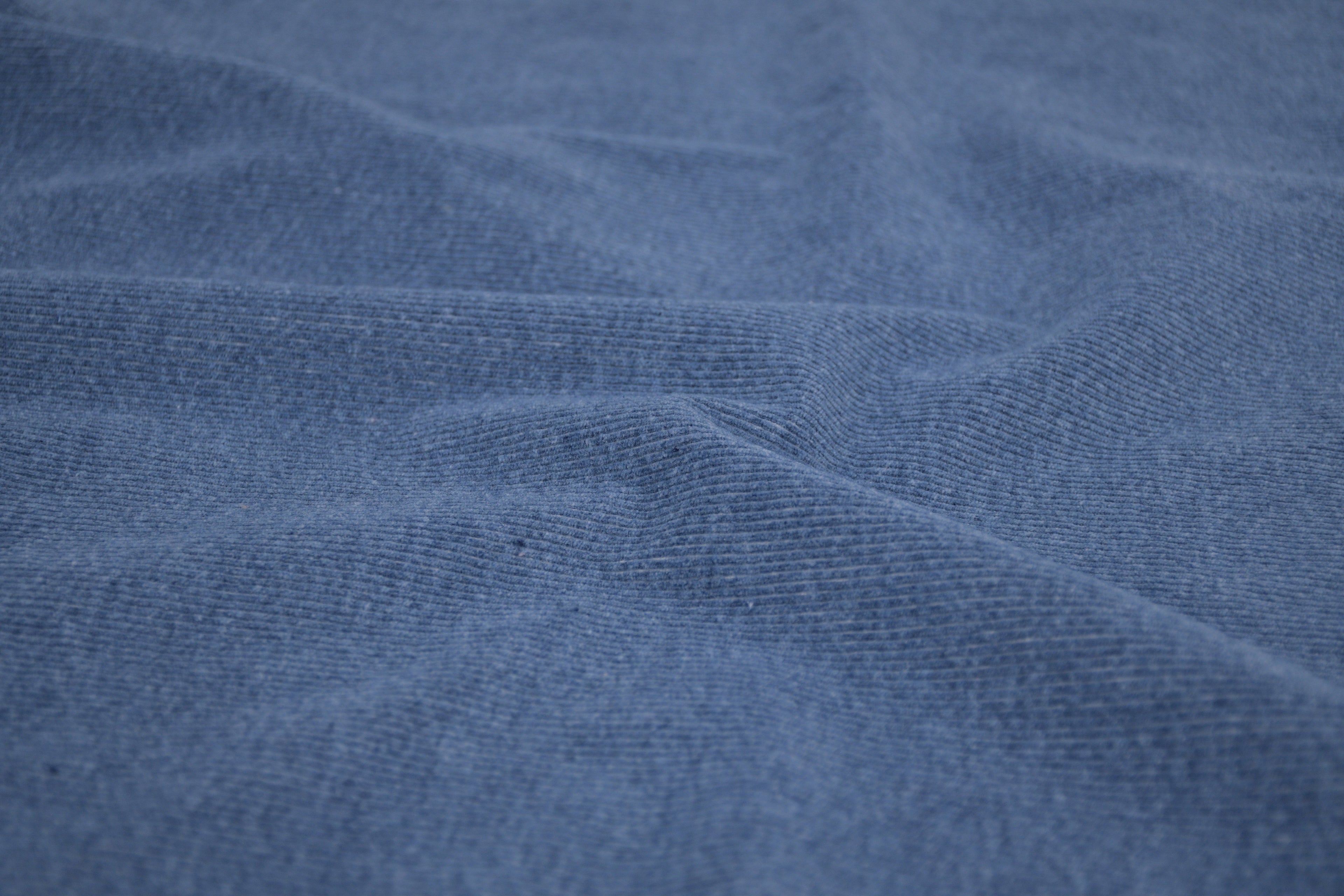 12 Wale Denim Corduroy Stretch Fabric - Medium Indigo
