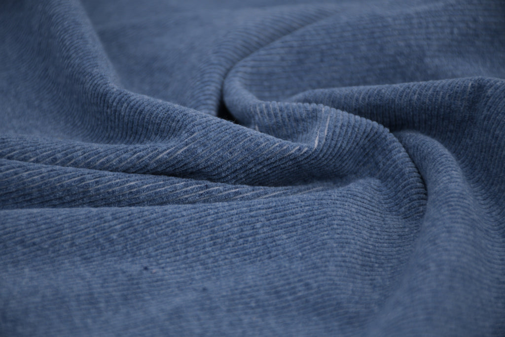 12 Wale Denim Corduroy Stretch Fabric - Medium Indigo