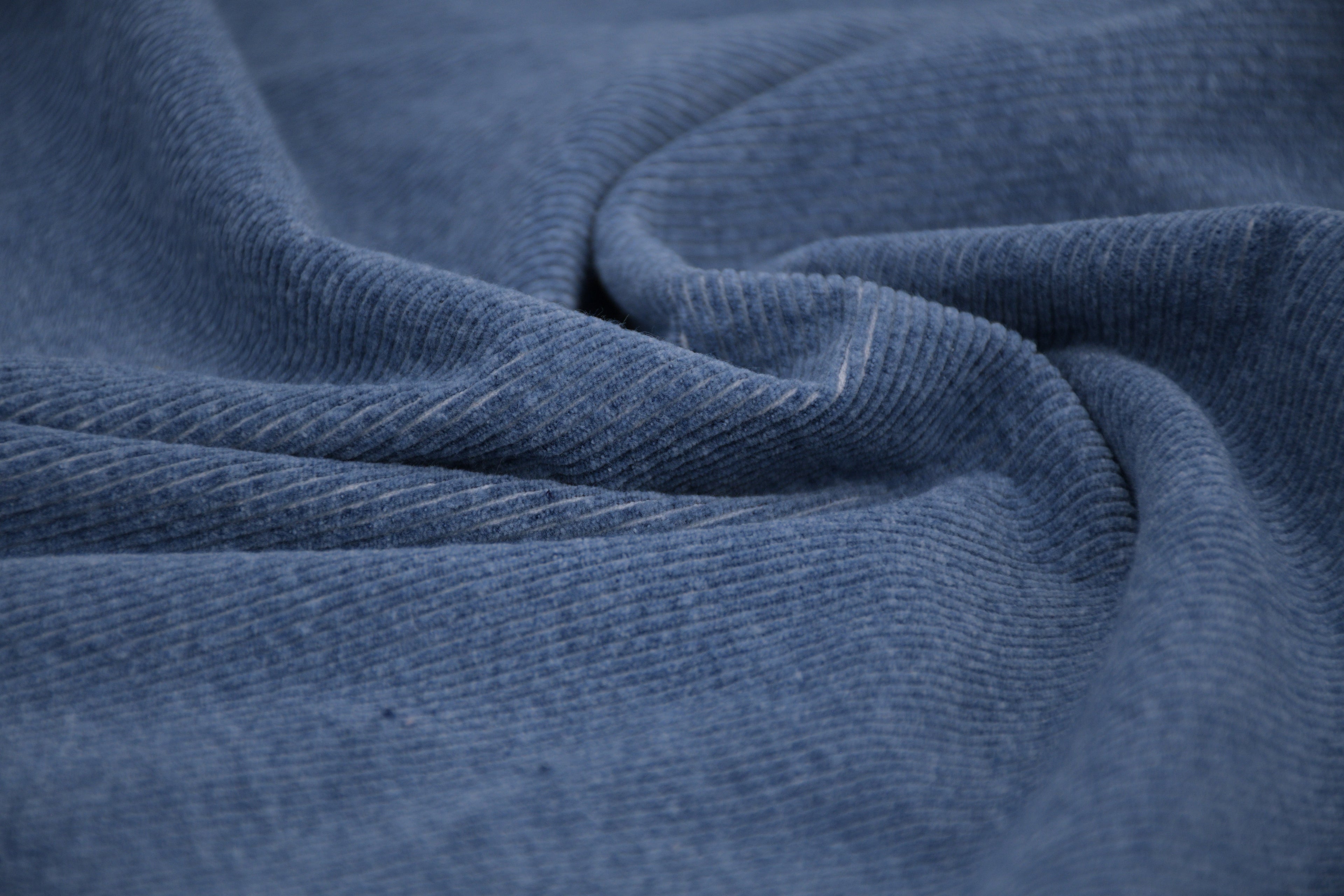 12 Wale Denim Corduroy Stretch Fabric - Medium Indigo