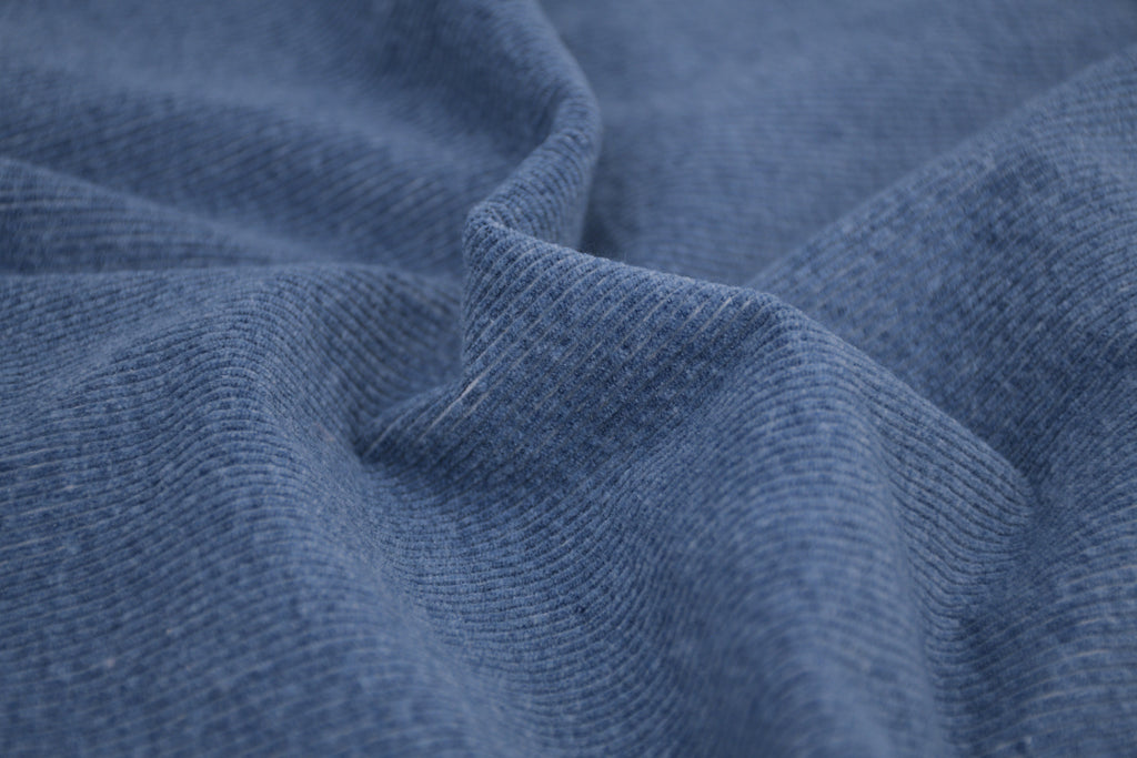 12 Wale Denim Corduroy Stretch Fabric - Medium Indigo