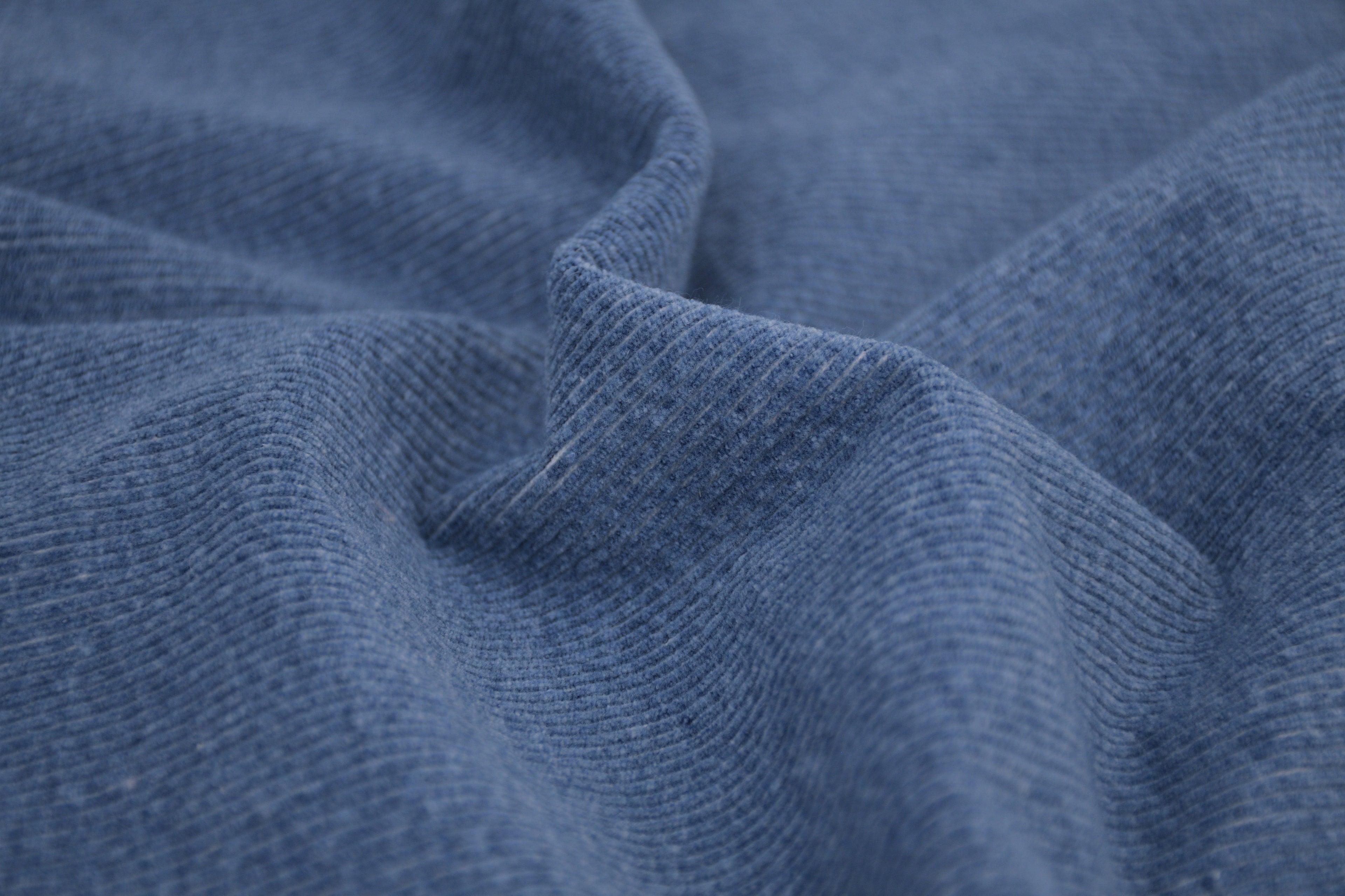 12 Wale Denim Corduroy Stretch Fabric - Medium Indigo