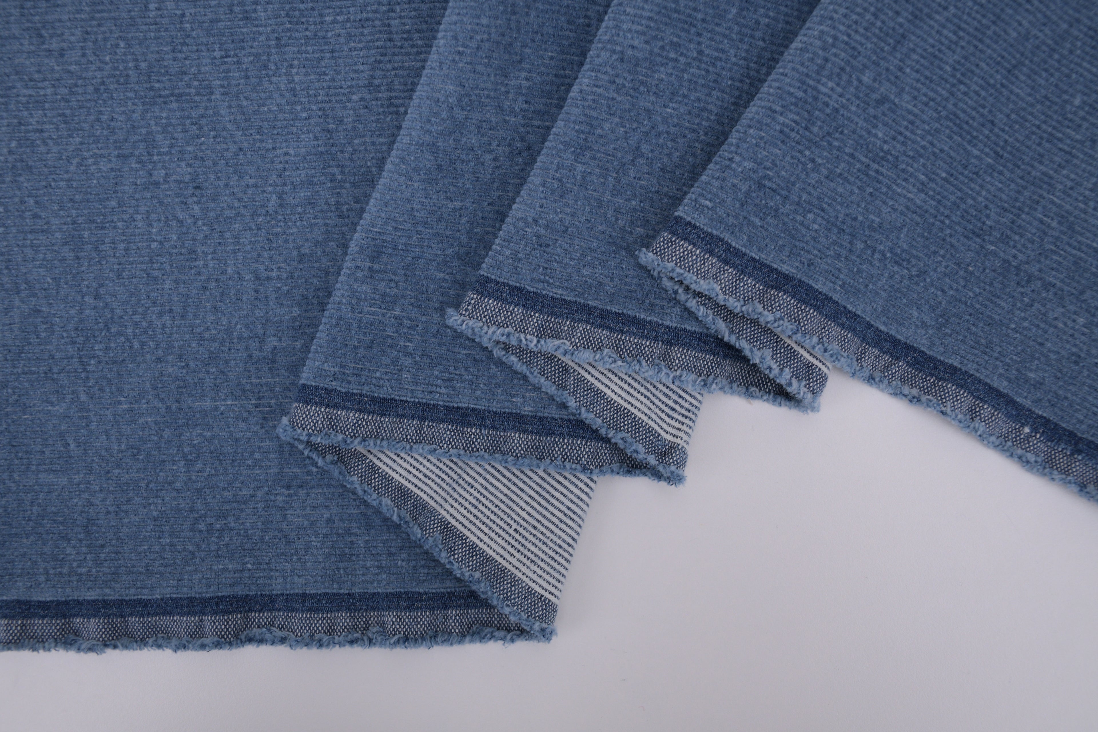 12 Wale Denim Corduroy Stretch Fabric - Medium Indigo