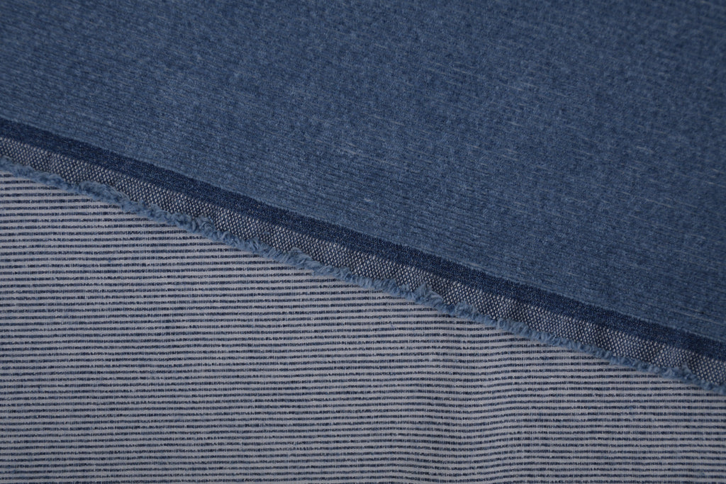 12 Wale Denim Corduroy Stretch Fabric - Medium Indigo