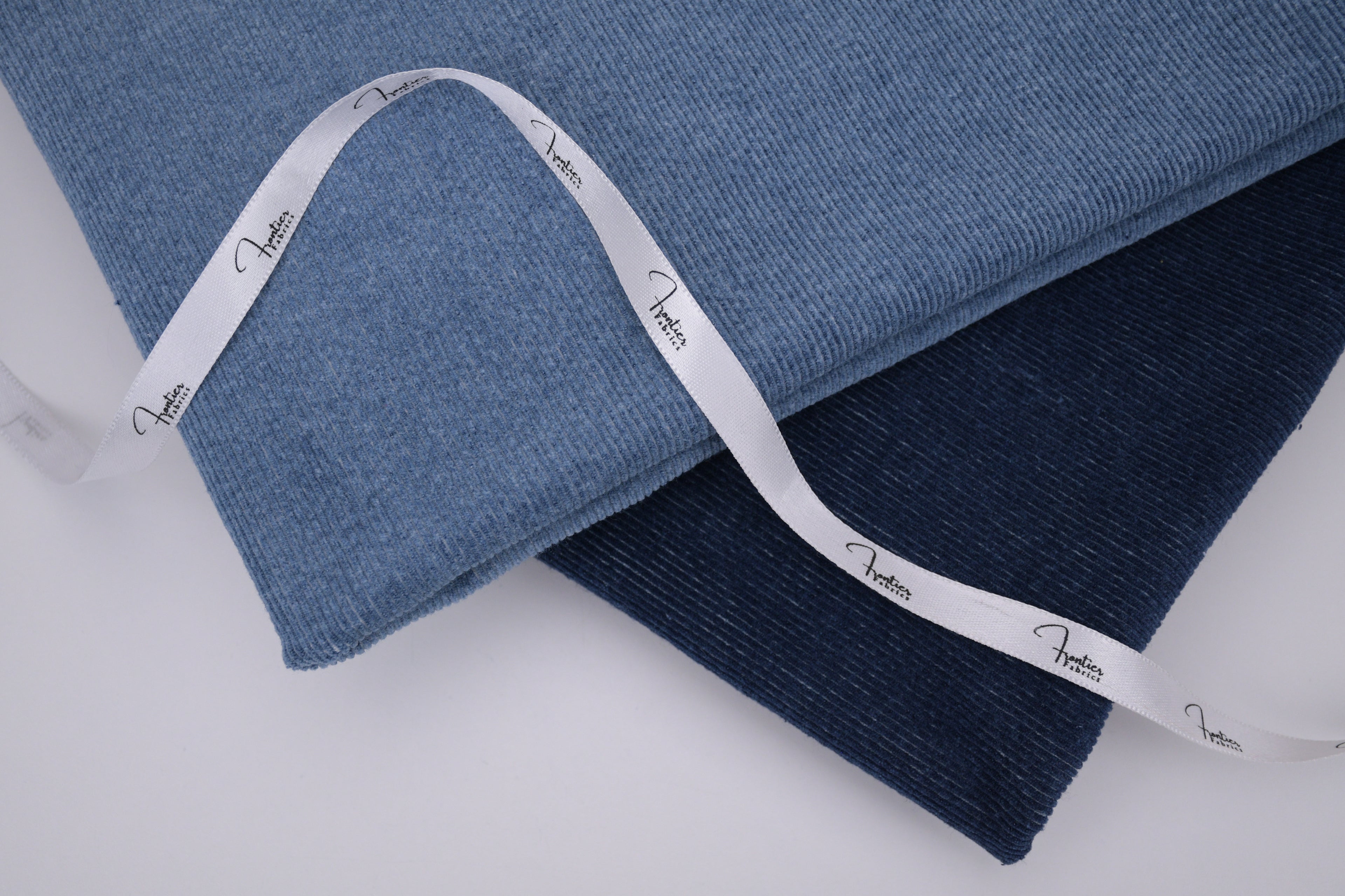 12 Wale Denim Corduroy Stretch Fabric - Medium Indigo