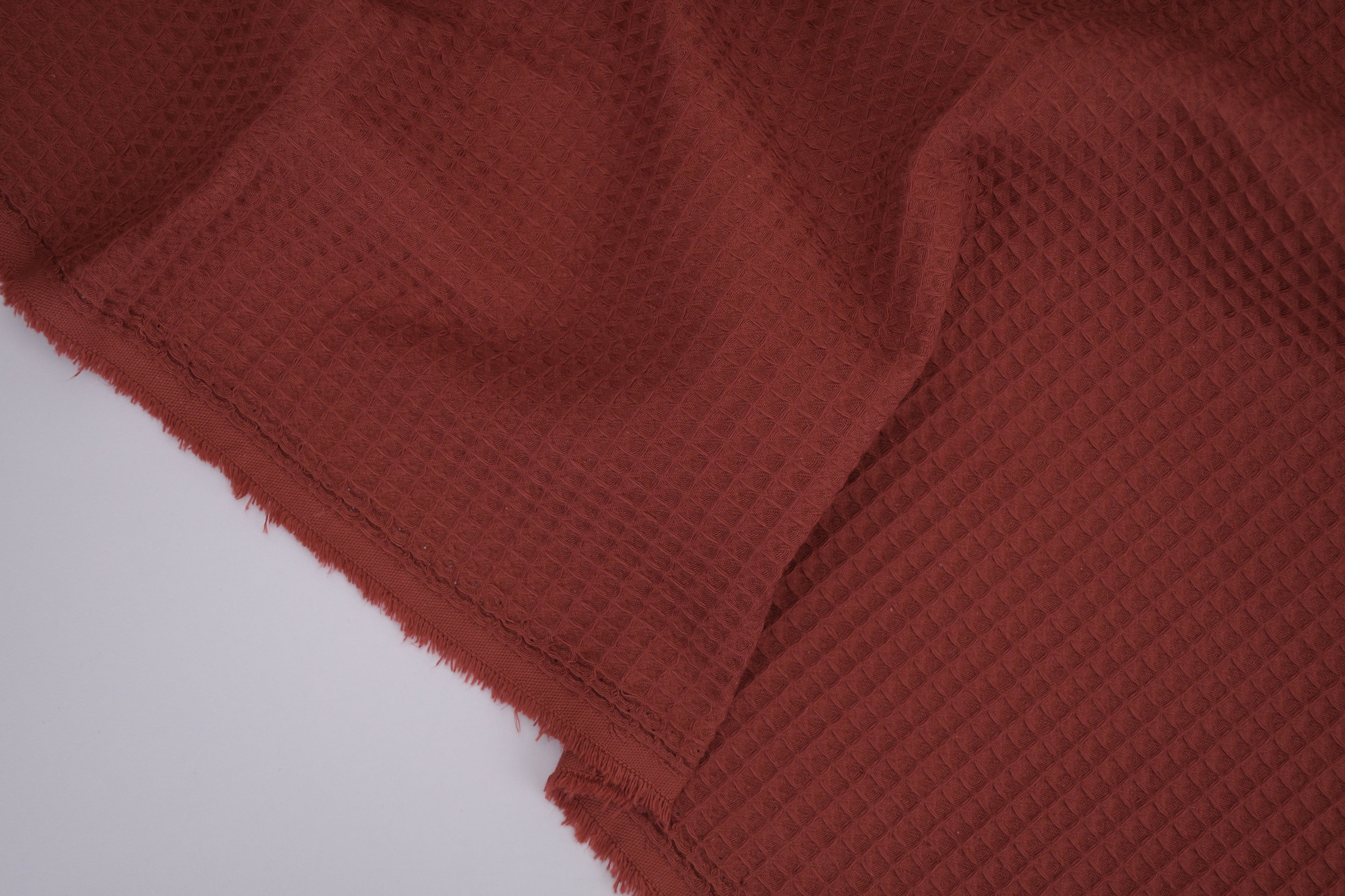 100% Cotton Waffle Fabric - Rust