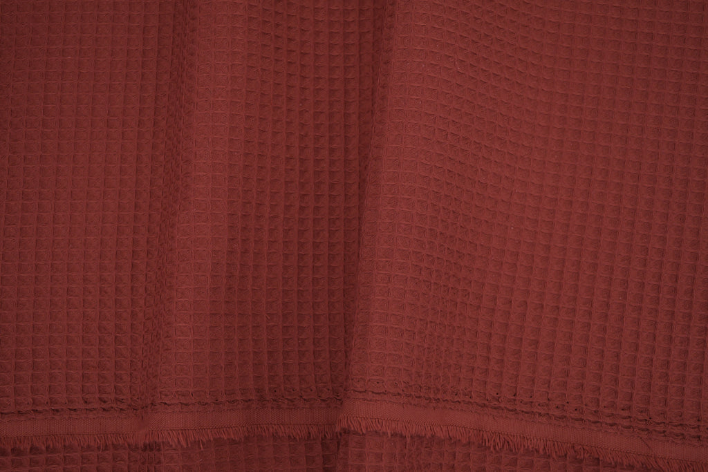 100% Cotton Waffle Fabric - Rust