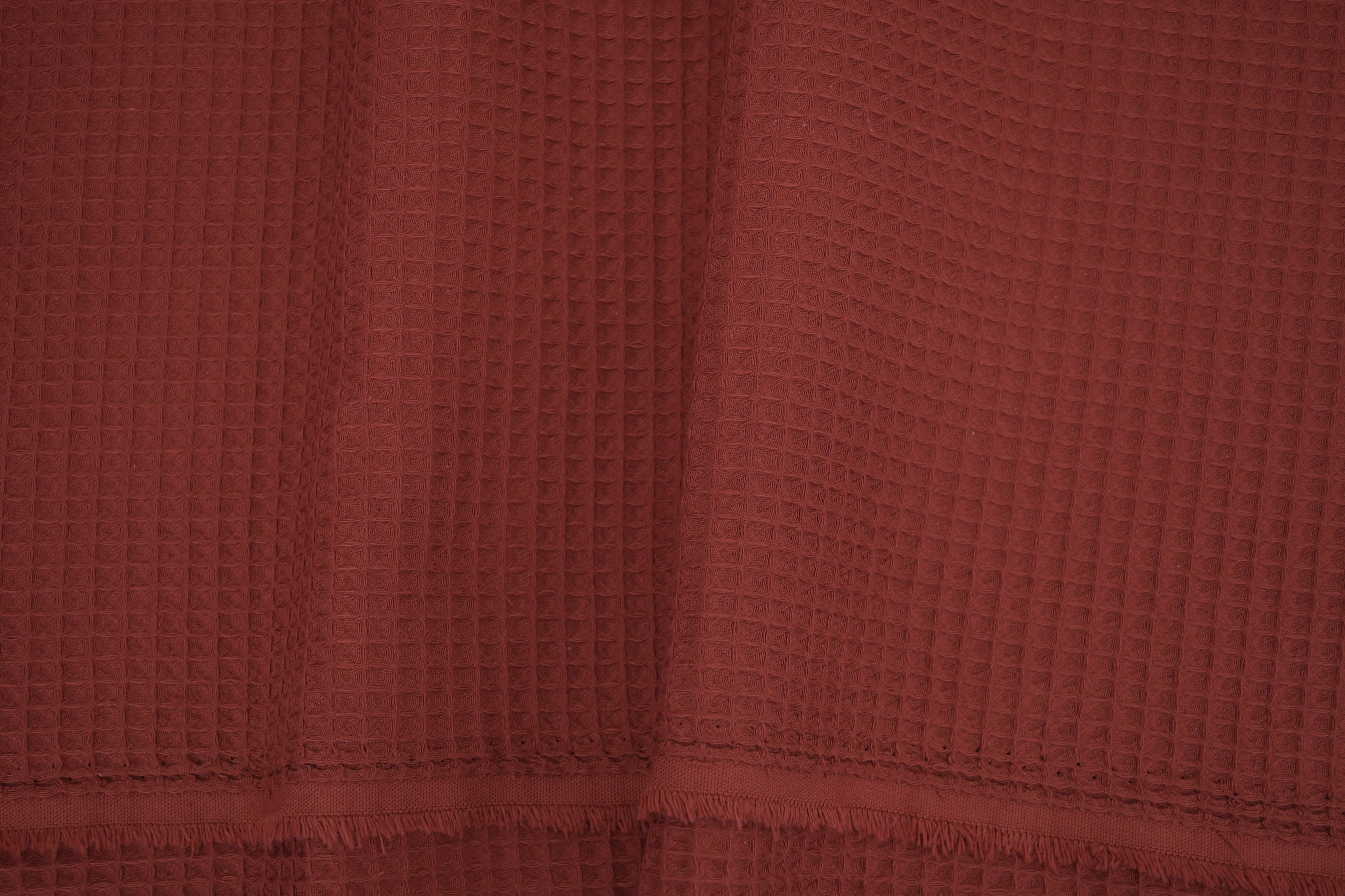 100% Cotton Waffle Fabric - Rust