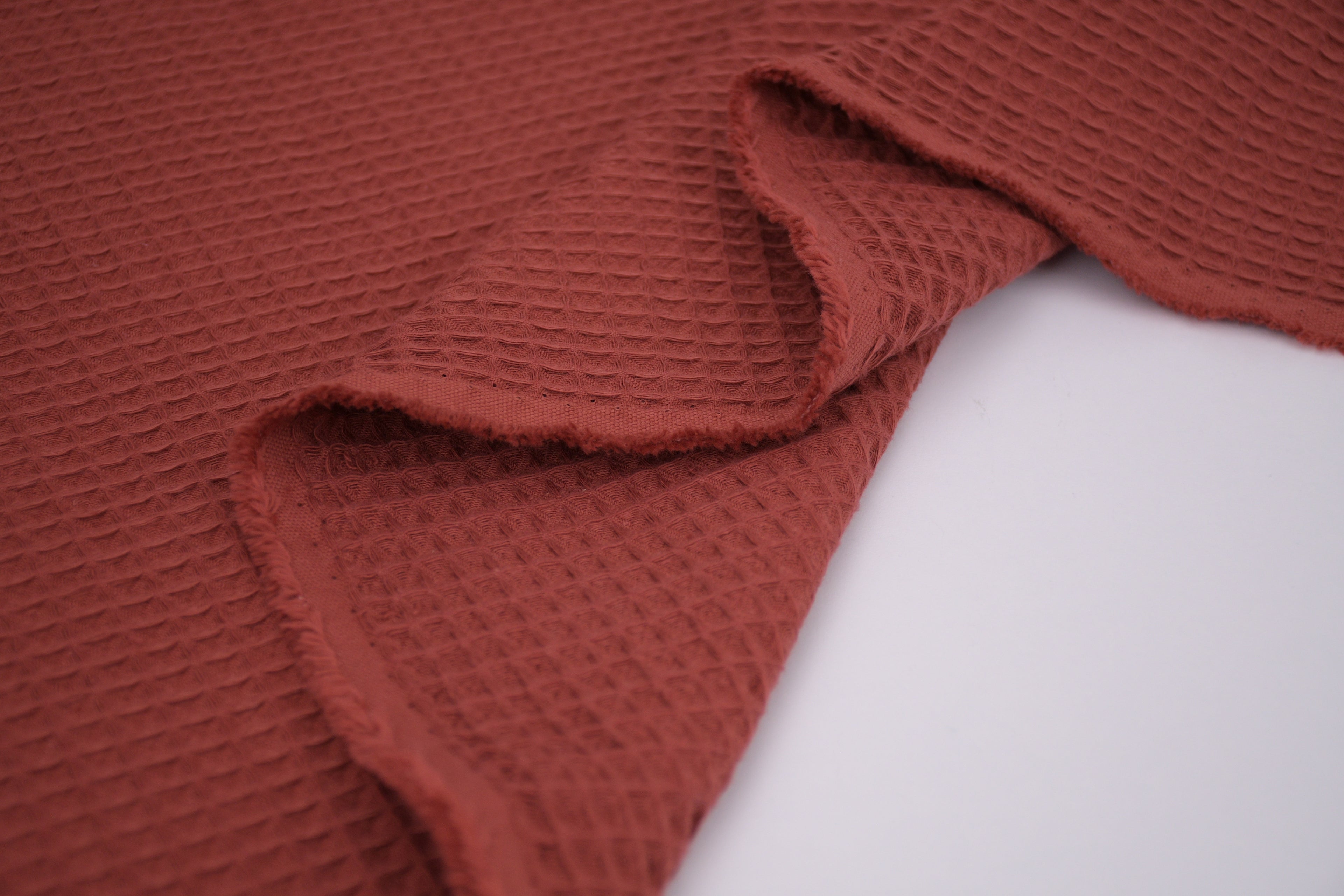 100% Cotton Waffle Fabric - Rust