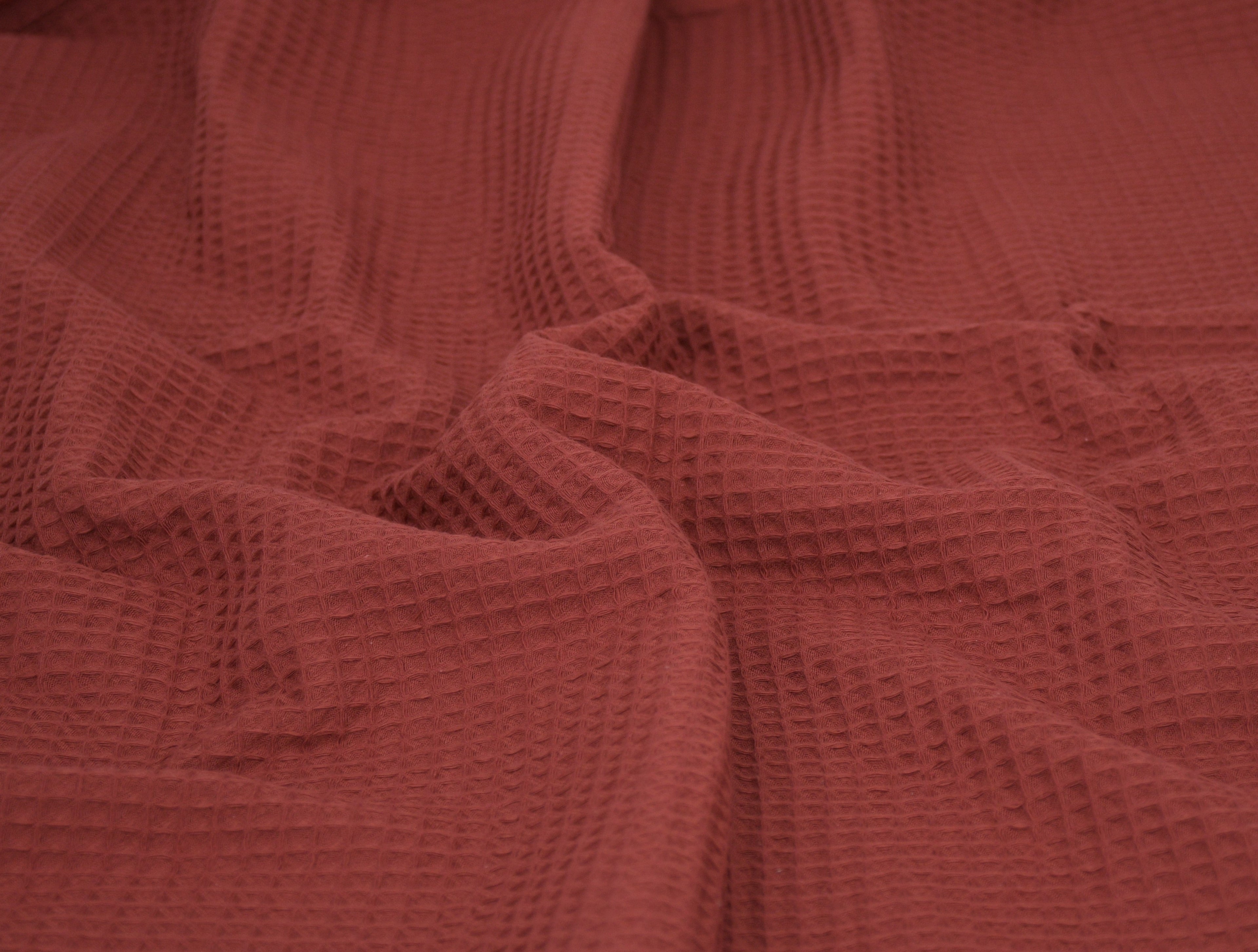 100% Cotton Waffle Fabric - Rust