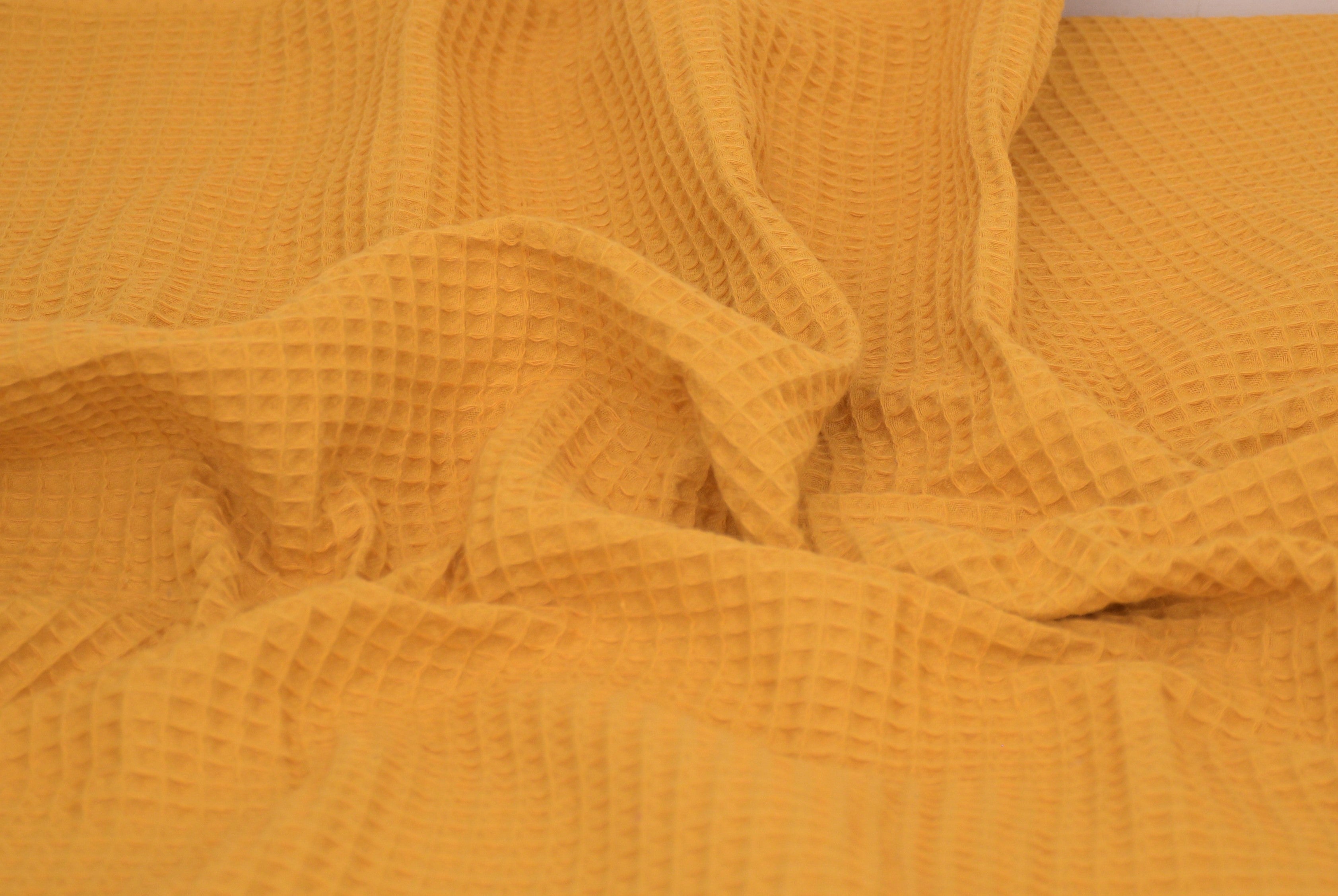 100% Cotton Waffle Fabric - Sunflower