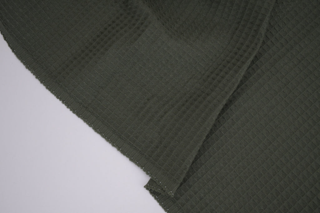 100% Cotton Waffle Fabric - Olive