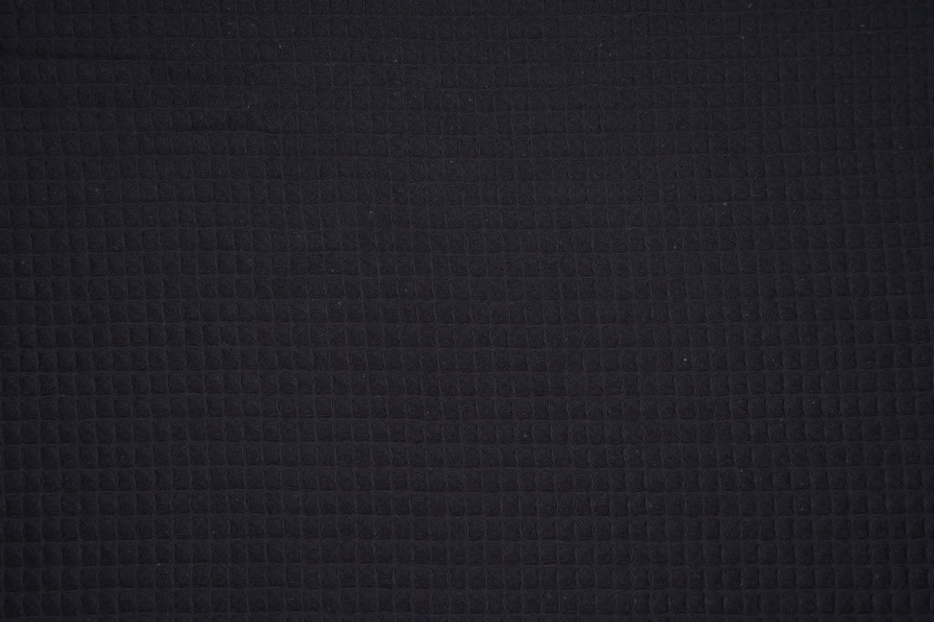 100% Cotton Waffle Fabric - Black