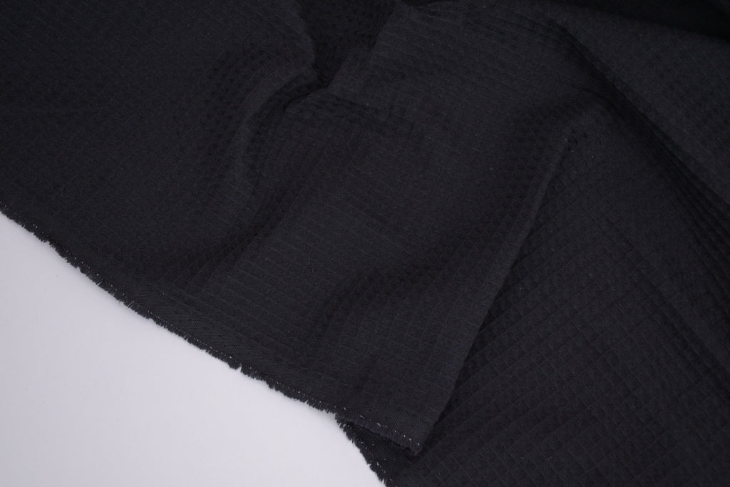 100% Cotton Waffle Fabric - Black