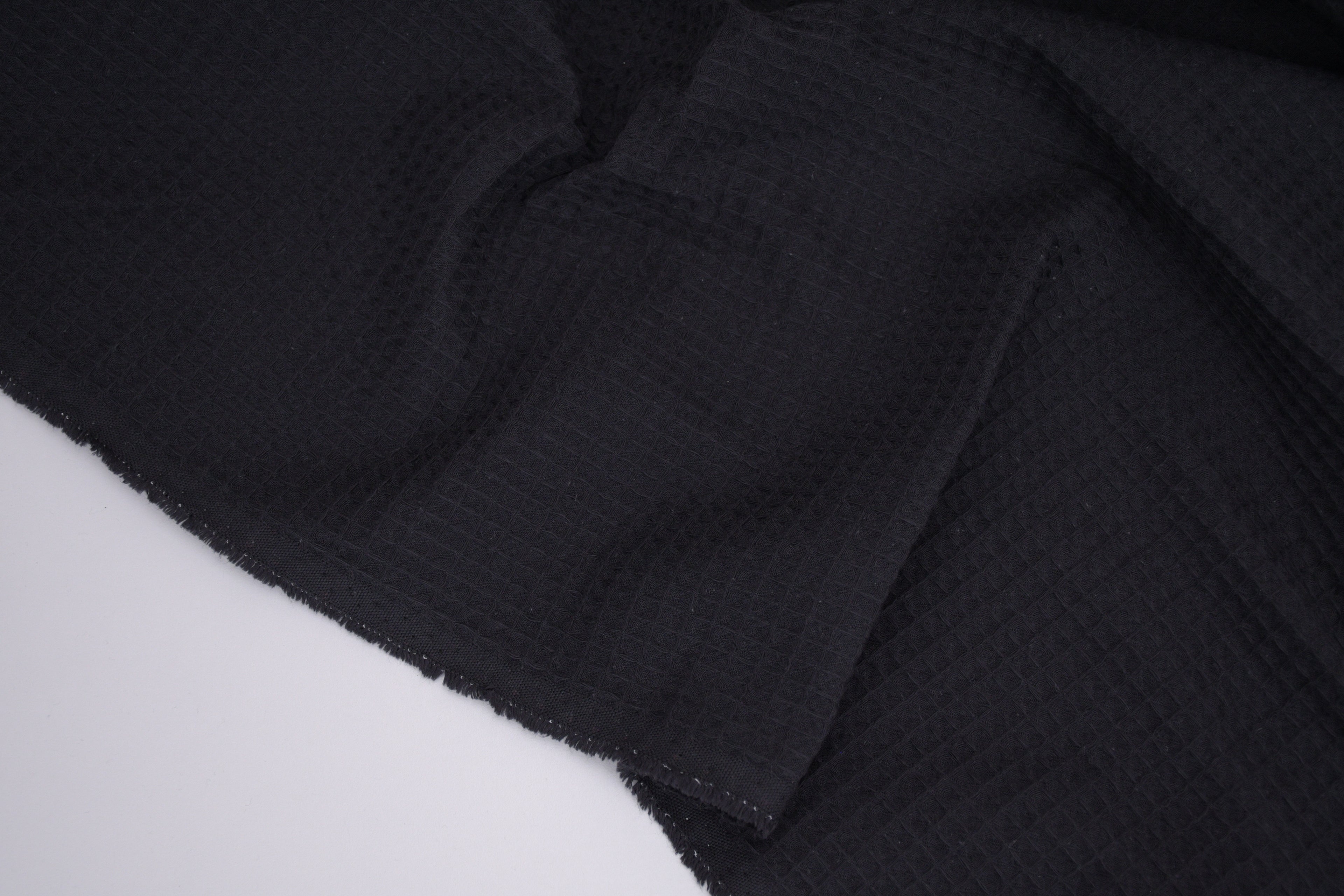 100% Cotton Waffle Fabric - Black