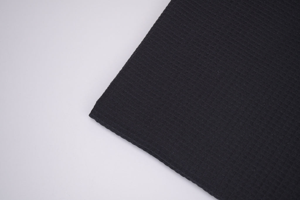 100% Cotton Waffle Fabric - Black