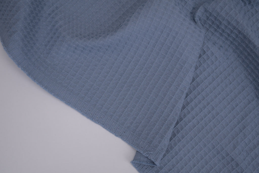 100% Cotton Waffle Fabric - Denim
