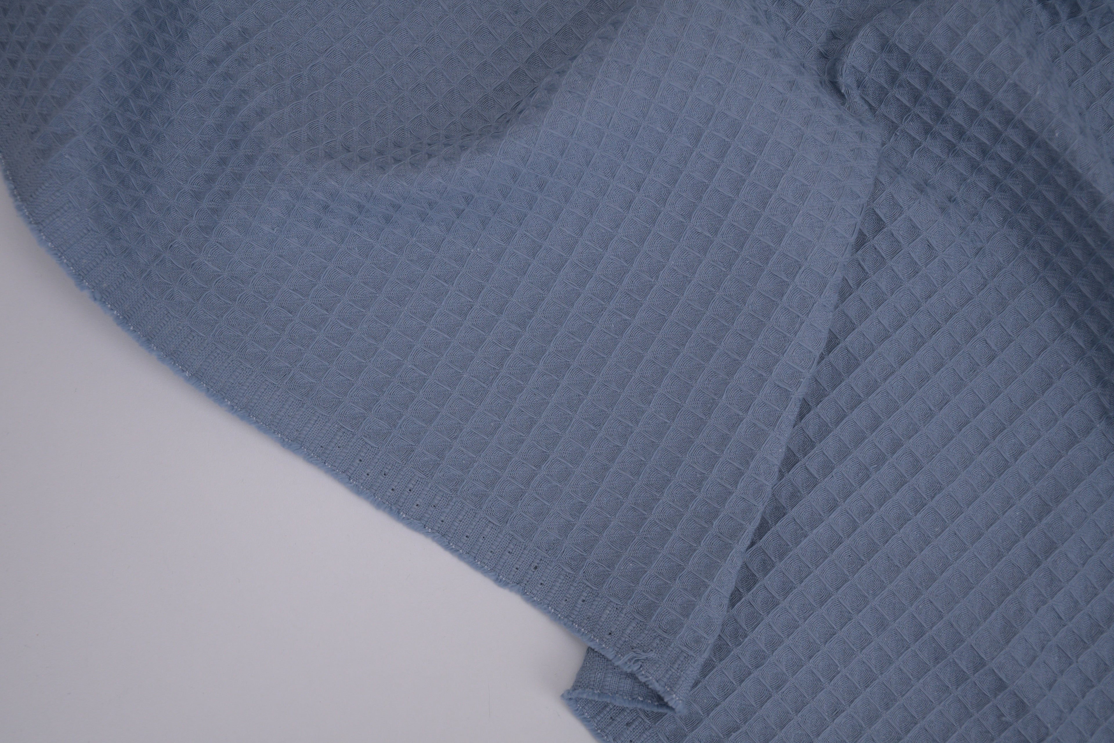 100% Cotton Waffle Fabric - Denim