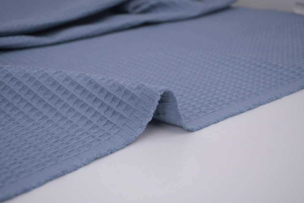 100% Cotton Waffle Fabric - Denim