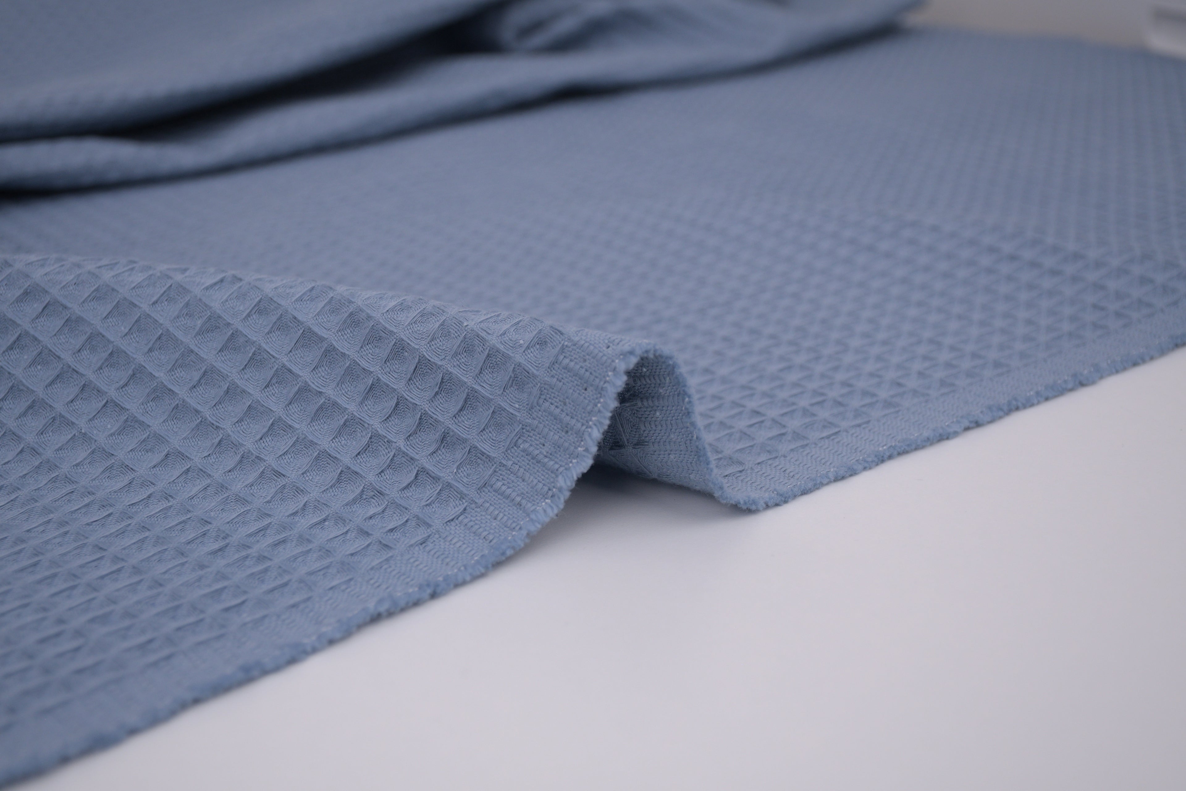 100% Cotton Waffle Fabric - Denim