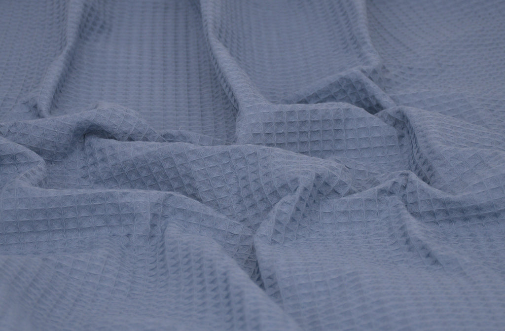 100% Cotton Waffle Fabric - Denim