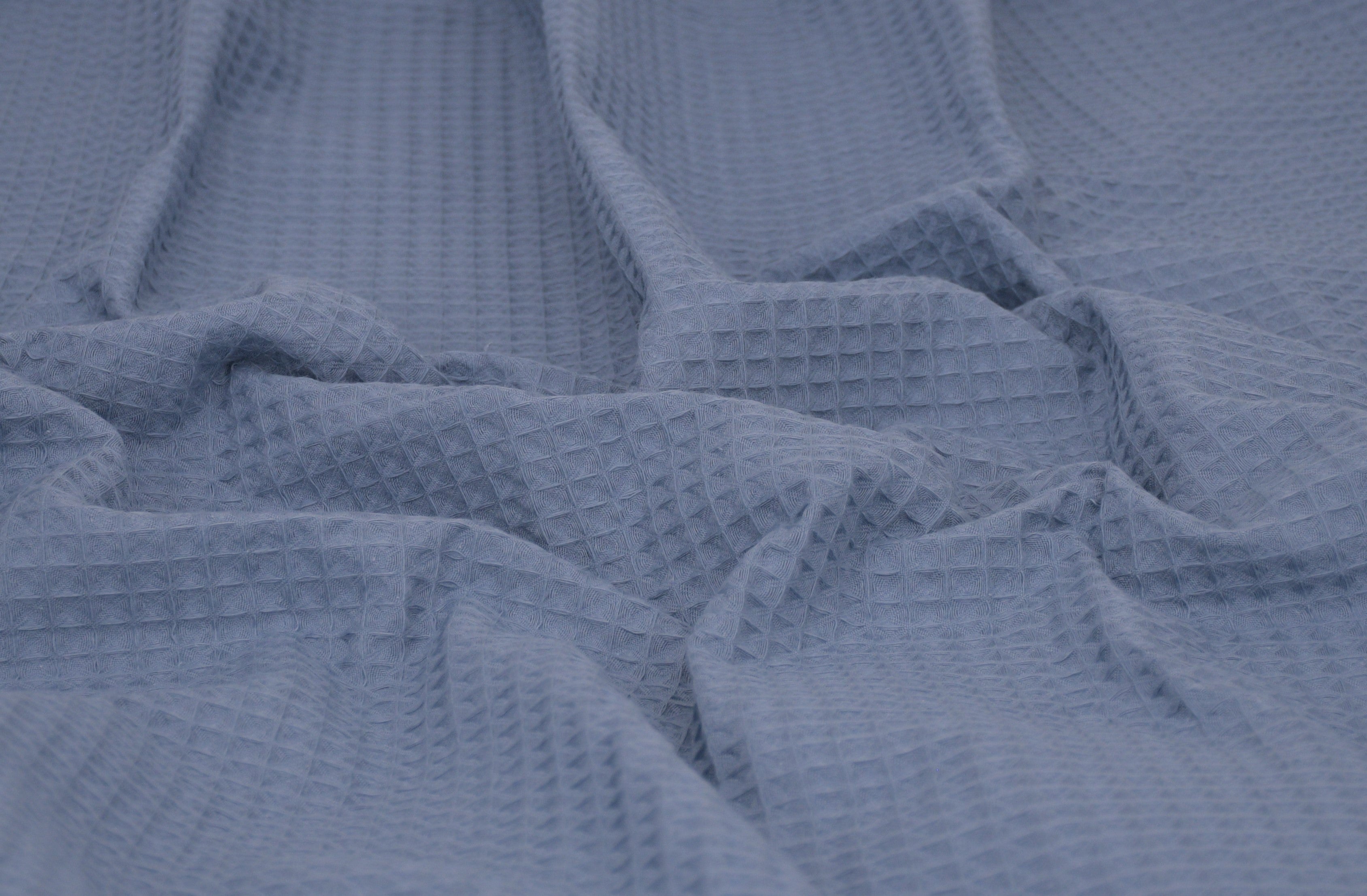 100% Cotton Waffle Fabric - Denim