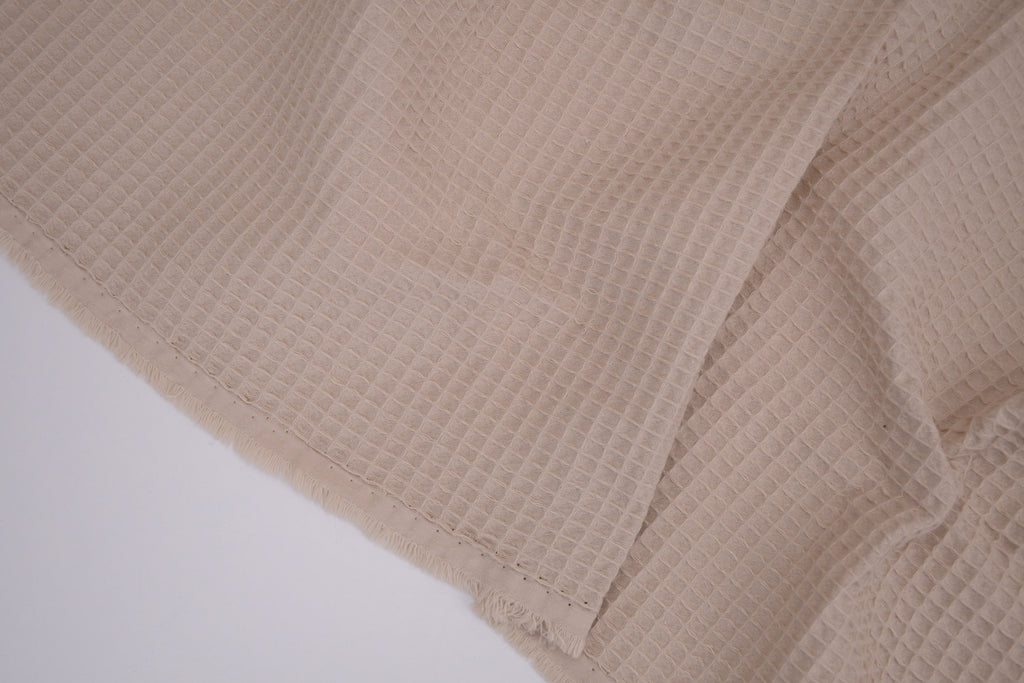 100% Cotton Waffle Fabric - Natural