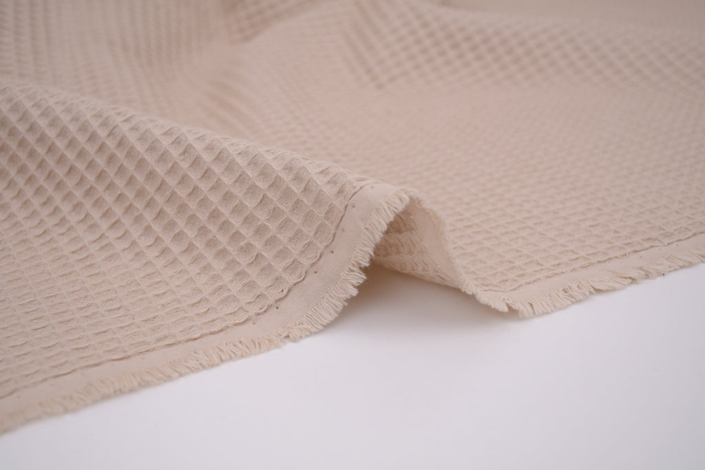 100% Cotton Waffle Fabric - Natural