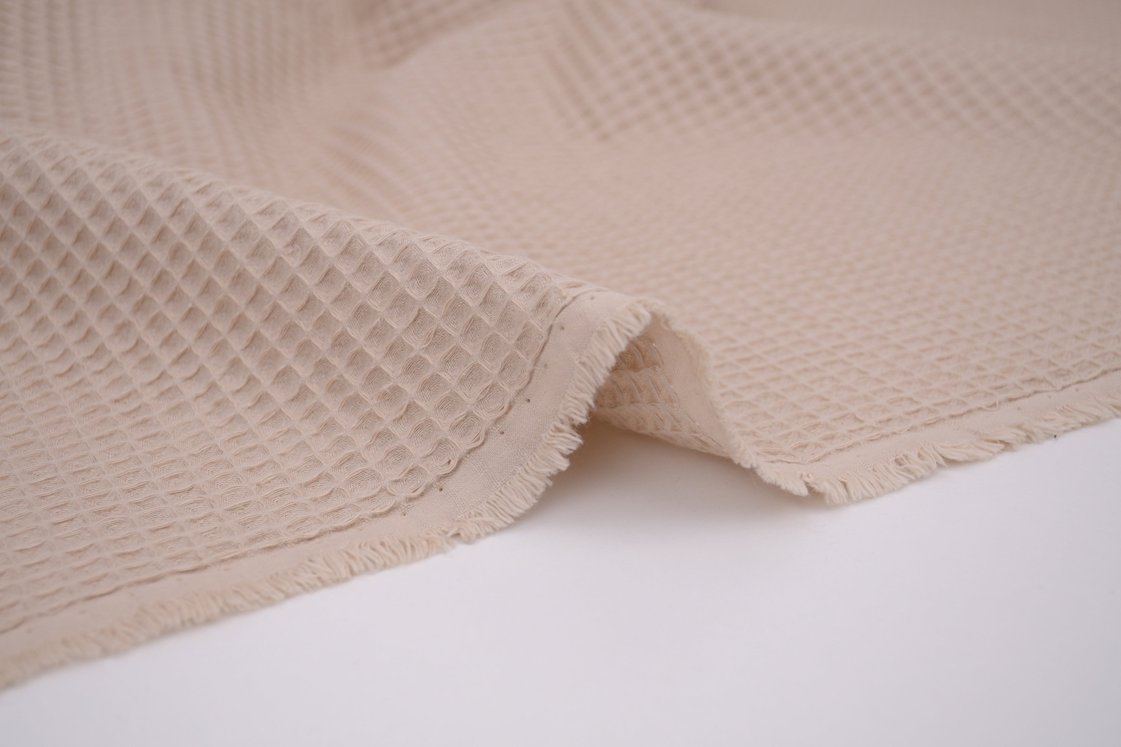 100% Cotton Waffle Fabric - Natural