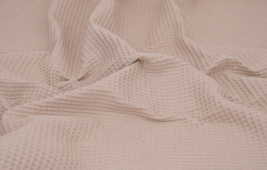 100% Cotton Waffle Fabric - Natural