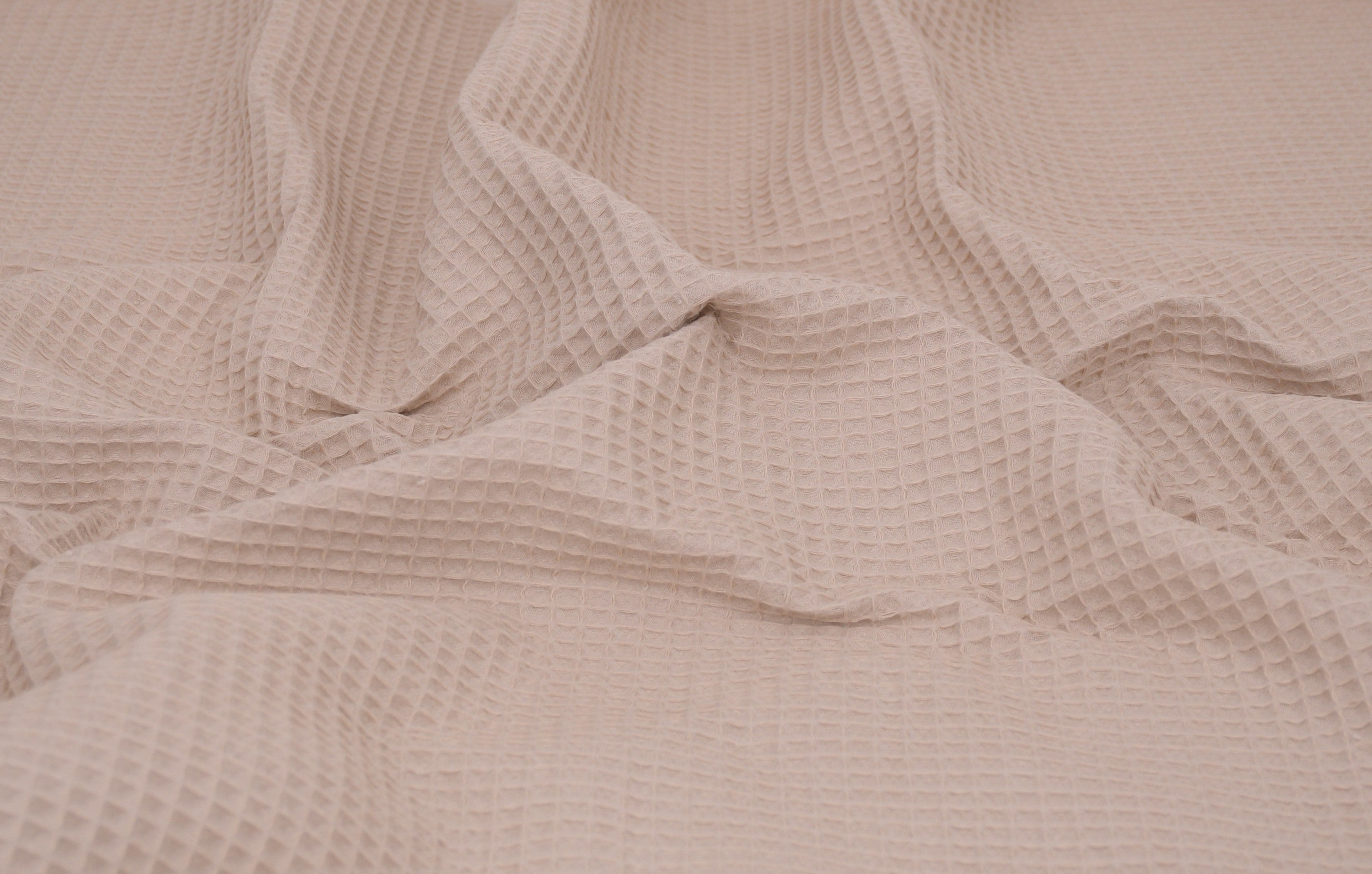 100% Cotton Waffle Fabric - Natural