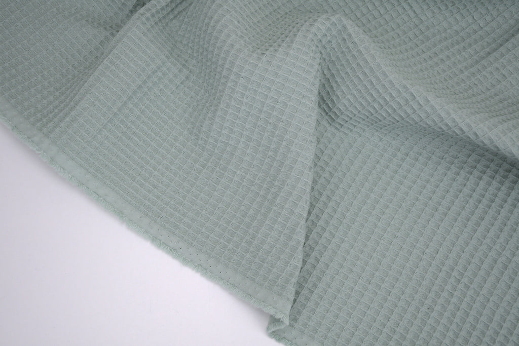100% Cotton Waffle Fabric - Green Tea
