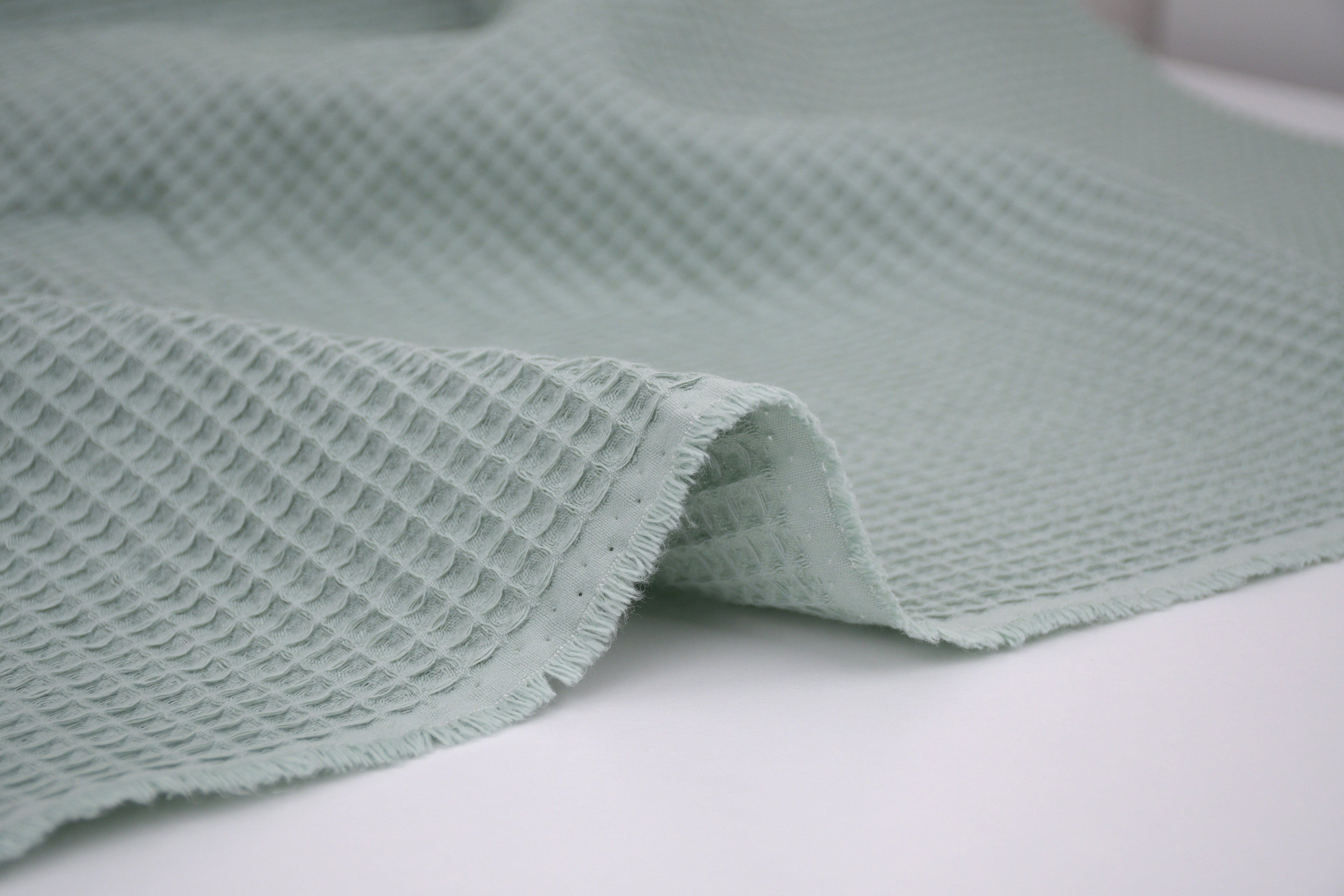 100% Cotton Waffle Fabric - Green Tea