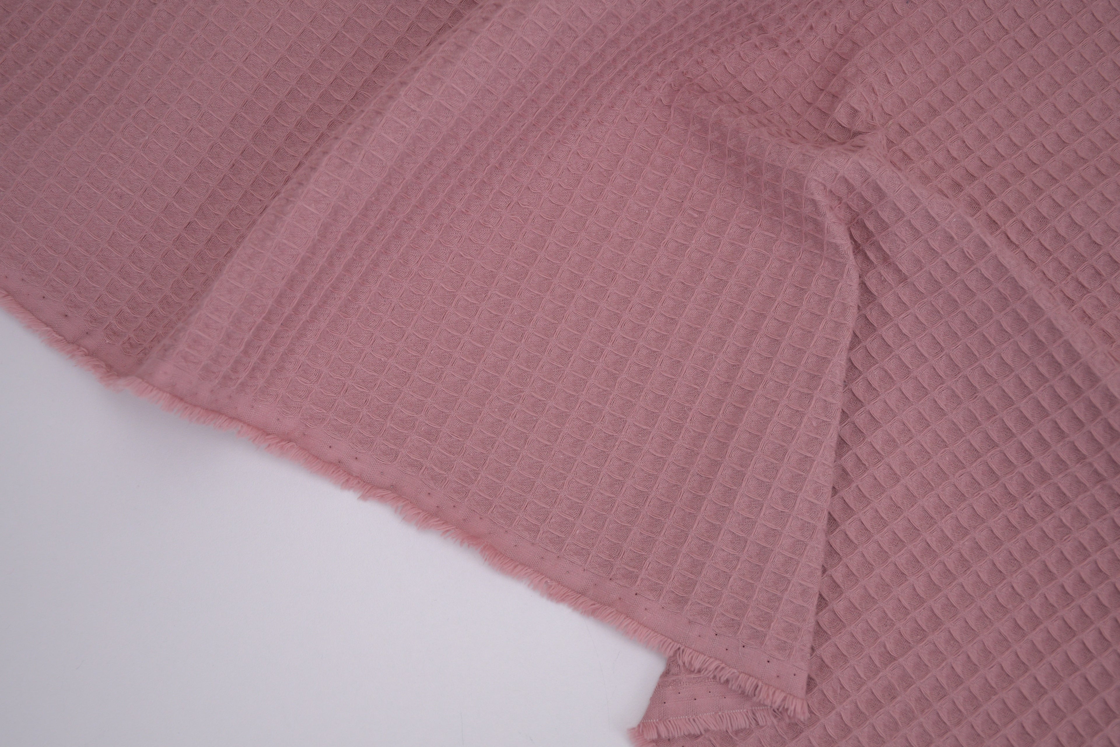 100% Cotton Waffle Fabric - Rose Pink