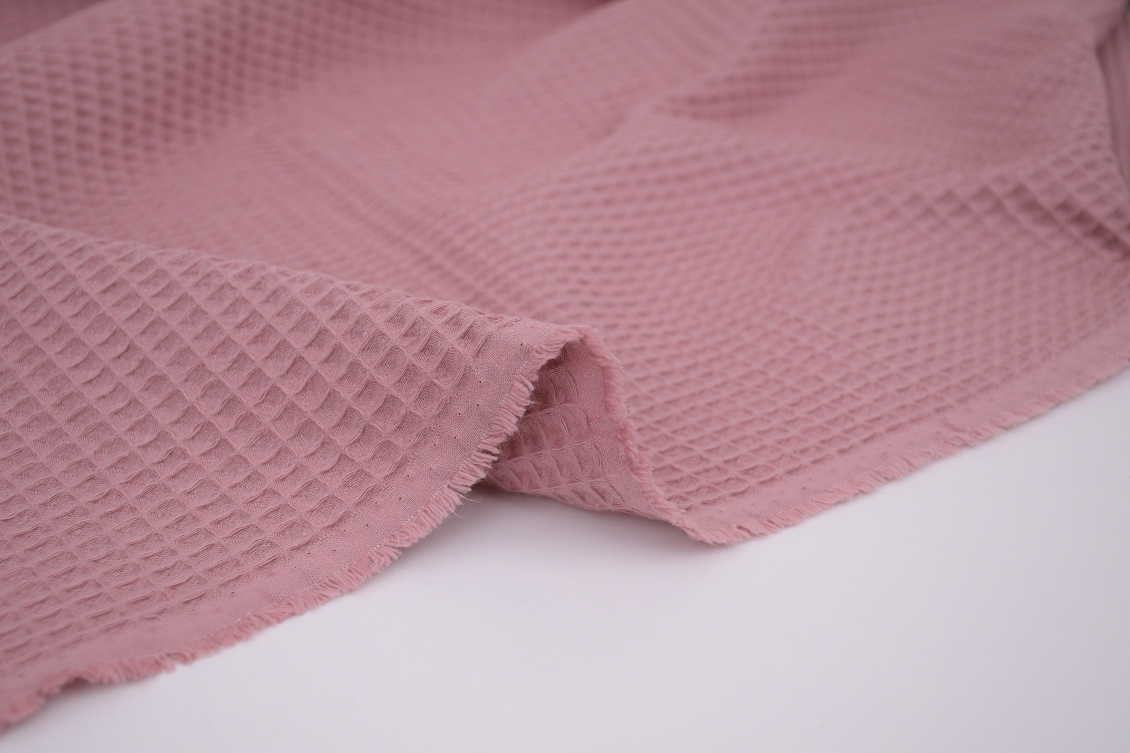 100% Cotton Waffle Fabric - Rose Pink