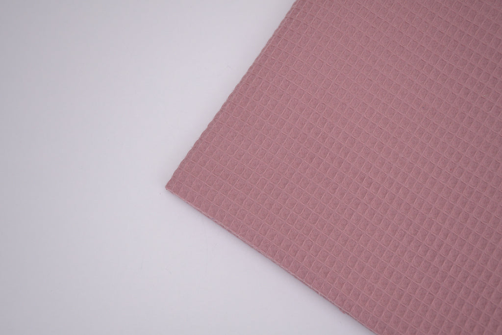 100% Cotton Waffle Fabric - Rose Pink